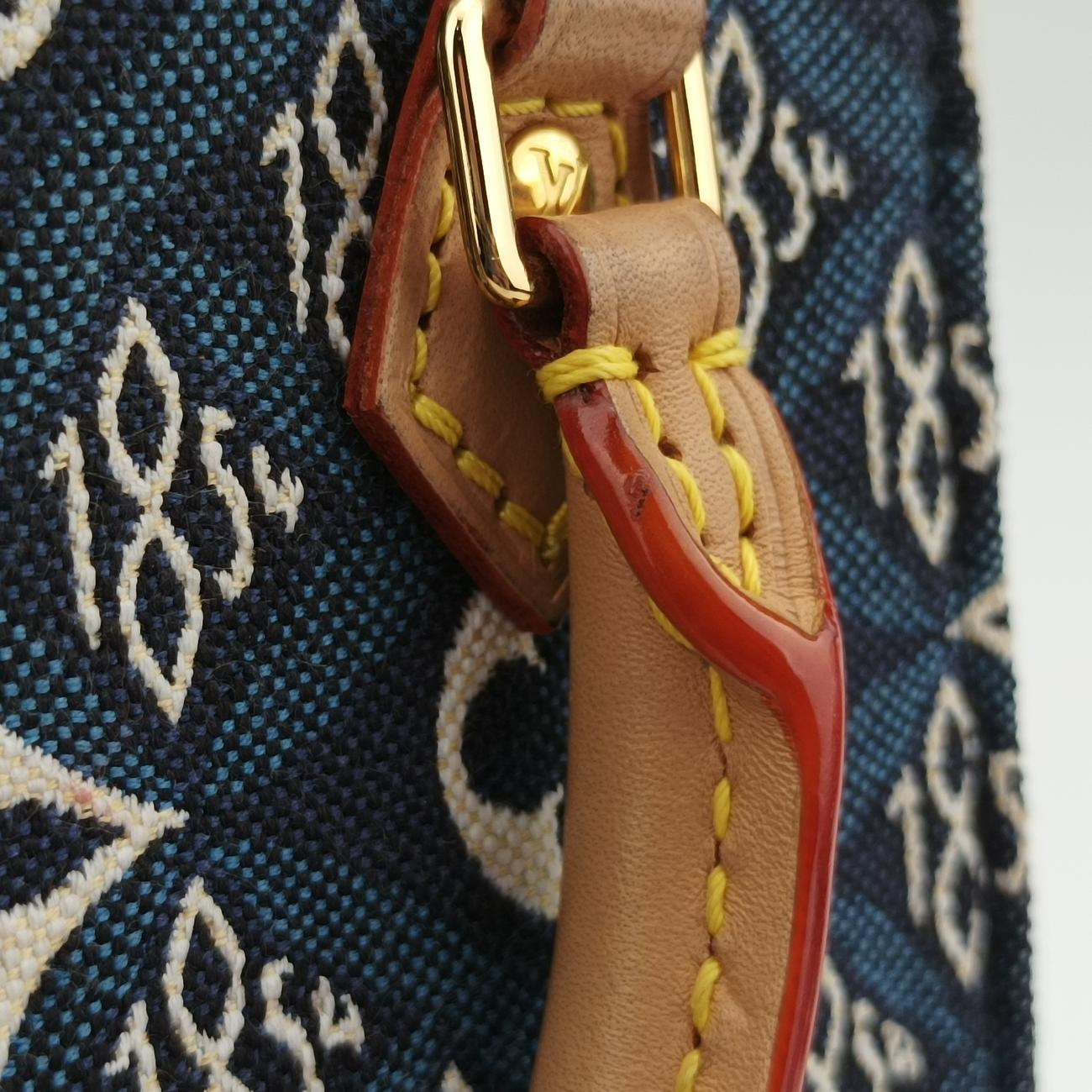 SINCE1854 Petit Sac Plat 2020AW blue×White×beige monogram jacquard M80288 SP3290 ICチップSINCE1854 プティット サックプラ 2020AW ブルー×ホワイト×ベージュ モノグラム ジャガード M80288 SP3290 ICチップ