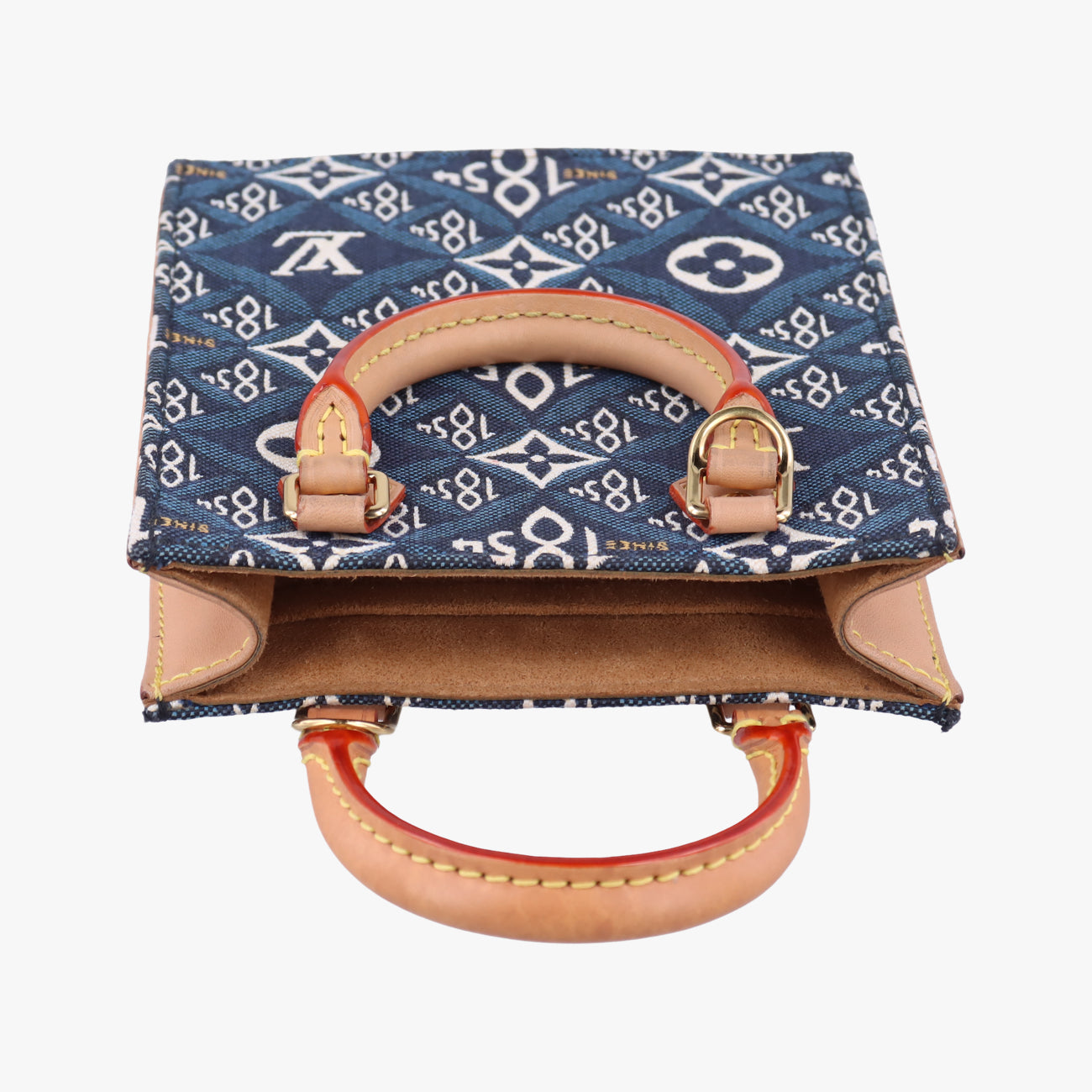 SINCE1854 Petit Sac Plat 2020AW blue×White×beige monogram jacquard M80288 SP3290 ICチップSINCE1854 プティット サックプラ 2020AW ブルー×ホワイト×ベージュ モノグラム ジャガード M80288 SP3290 ICチップ