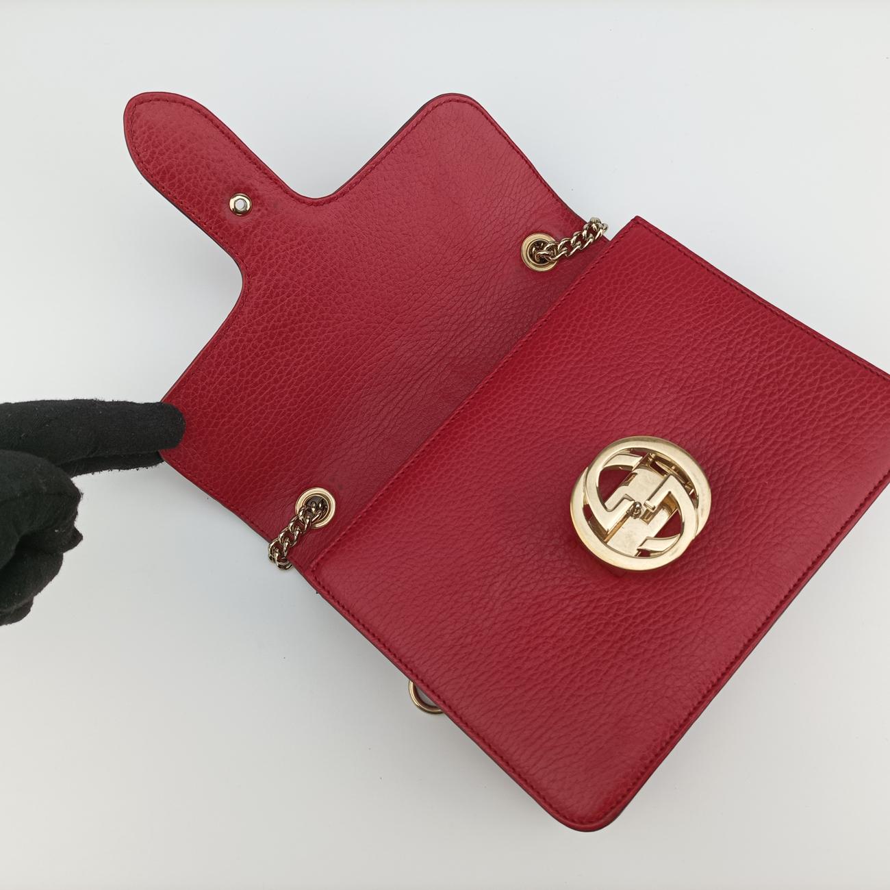 Interlocking G Red Leather 510304 G027817340インターロッキングG レッド レザー 510304 G027817340