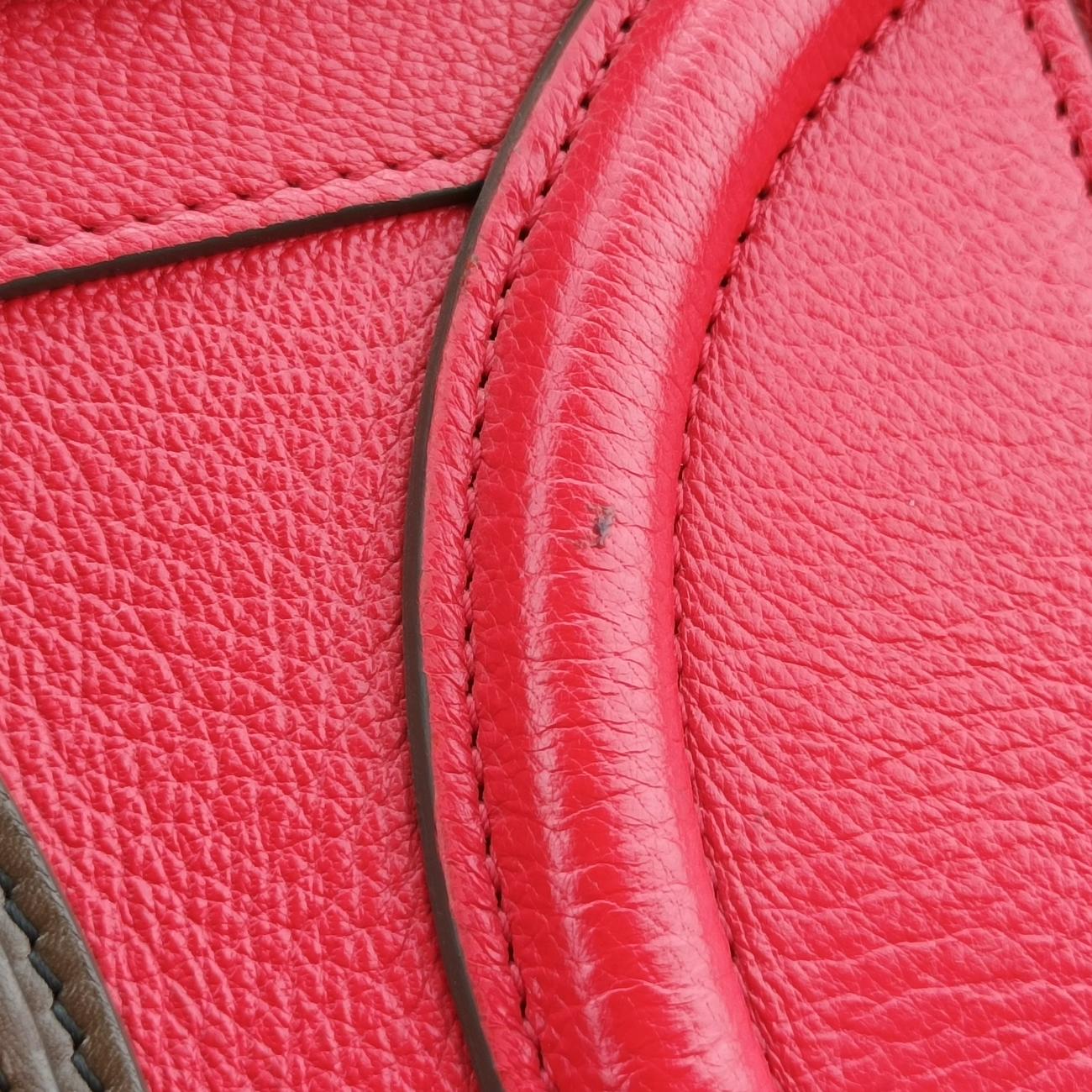 Luggage Micro shopper Red×brown Leather F-AT-0154 F-CU-0164ラゲージマイクロショッパー レッド×ブラウン レザー F-AT-0154 F-CU-0164