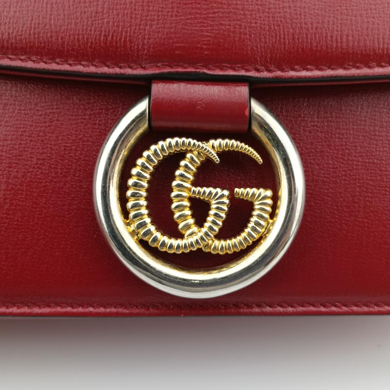 GG Ring GG Marmont Red Leather B030213467GGリング GGマーモント レッド レザー 589474 B030213467