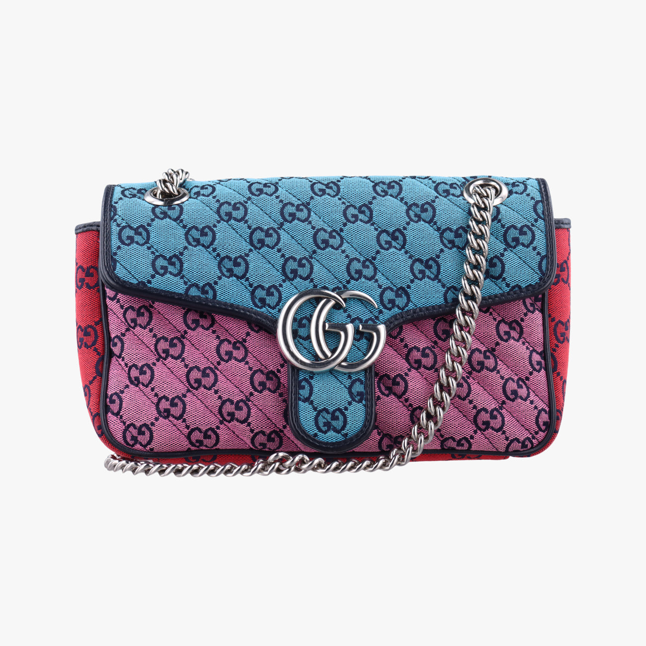 GG Marmont Red×Blue×Pink fabric G034759121GGマーモント レッド×ブルー×ピンク ファブリック 443497 G034759121