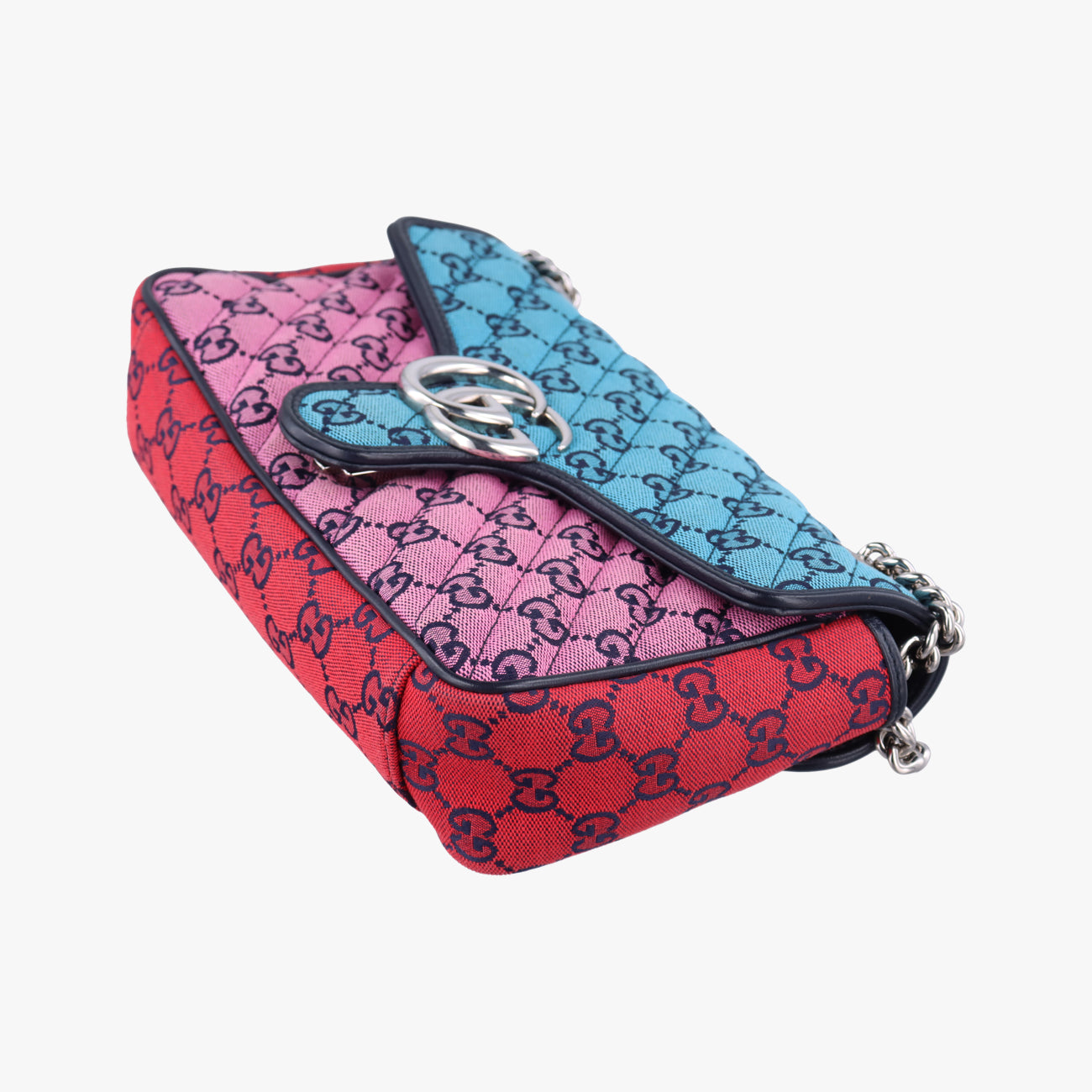 GG Marmont Red×Blue×Pink fabric G034759121GGマーモント レッド×ブルー×ピンク ファブリック 443497 G034759121