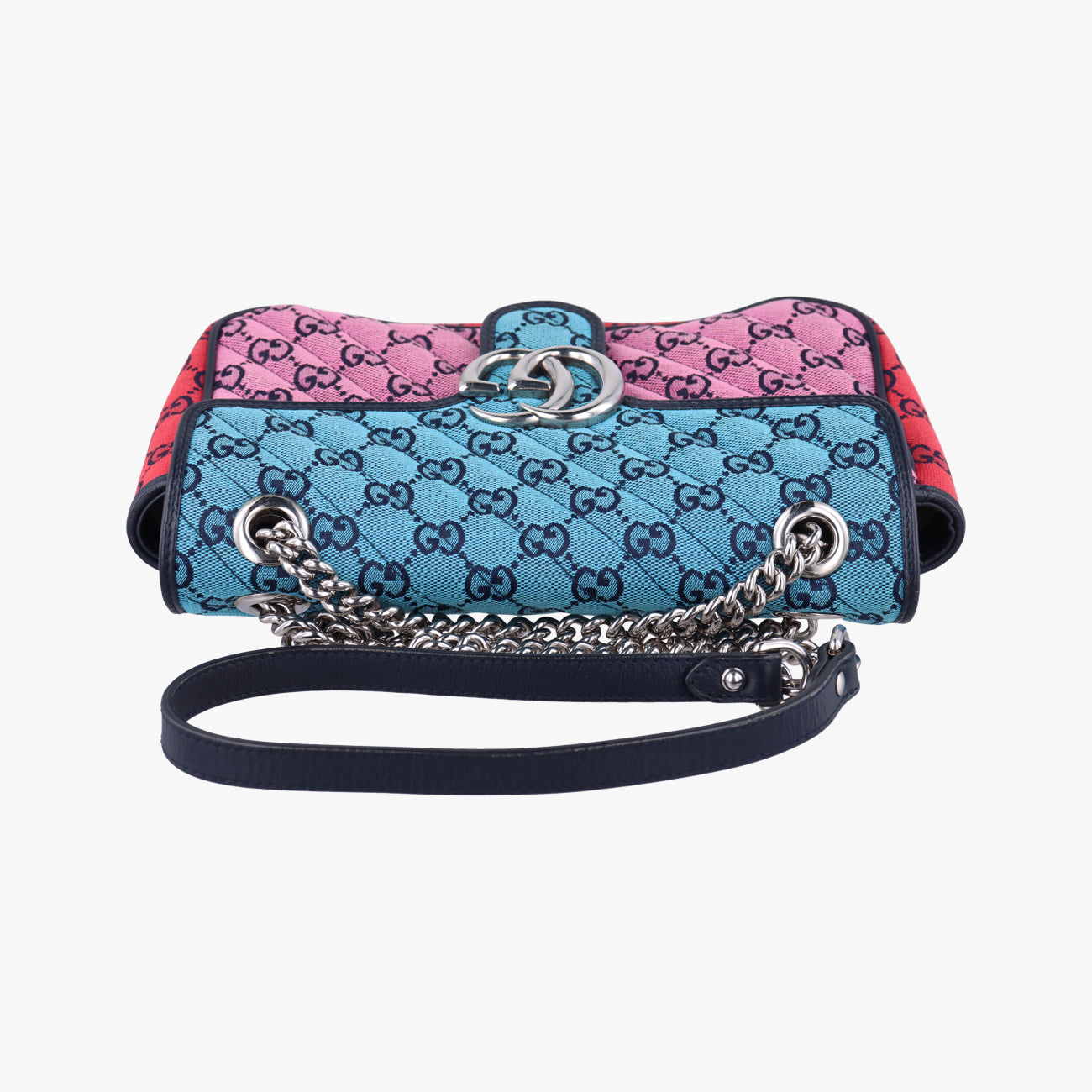 GG Marmont Red×Blue×Pink fabric G034759121GGマーモント レッド×ブルー×ピンク ファブリック 443497 G034759121