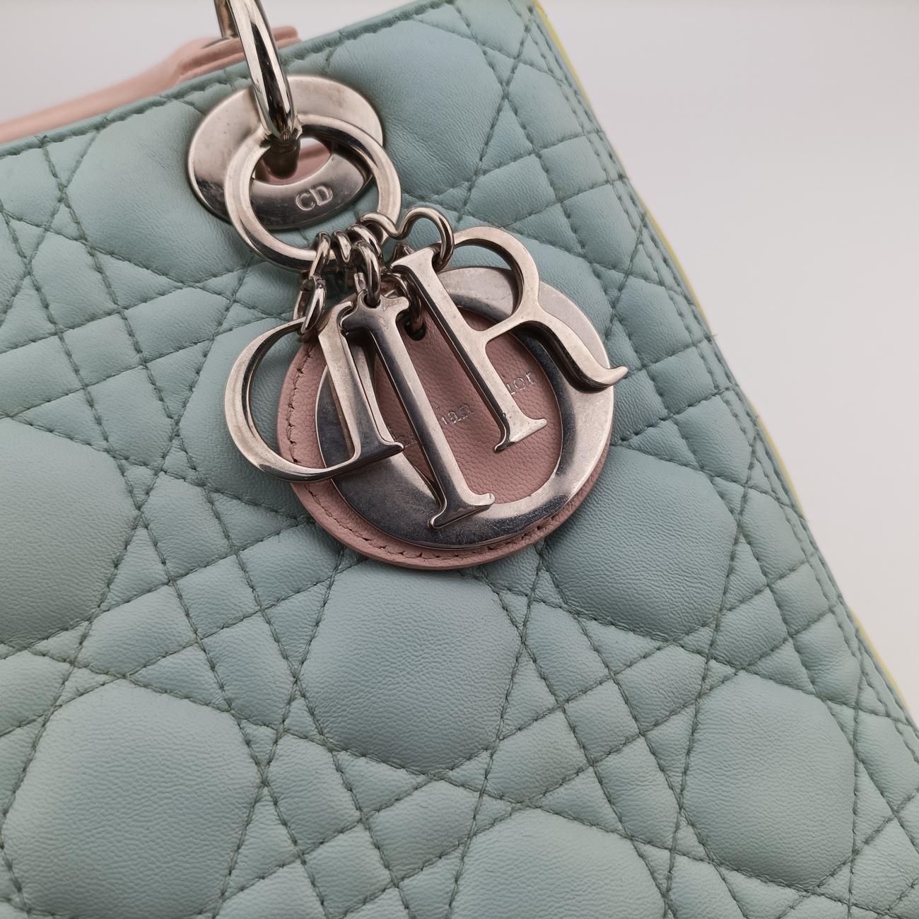 Lady Dior Pink×Blue×Yellow lambskin 05-MA-0113レディディオール ピンク×ブルー×イエロー ラムスキン 05-MA-0113