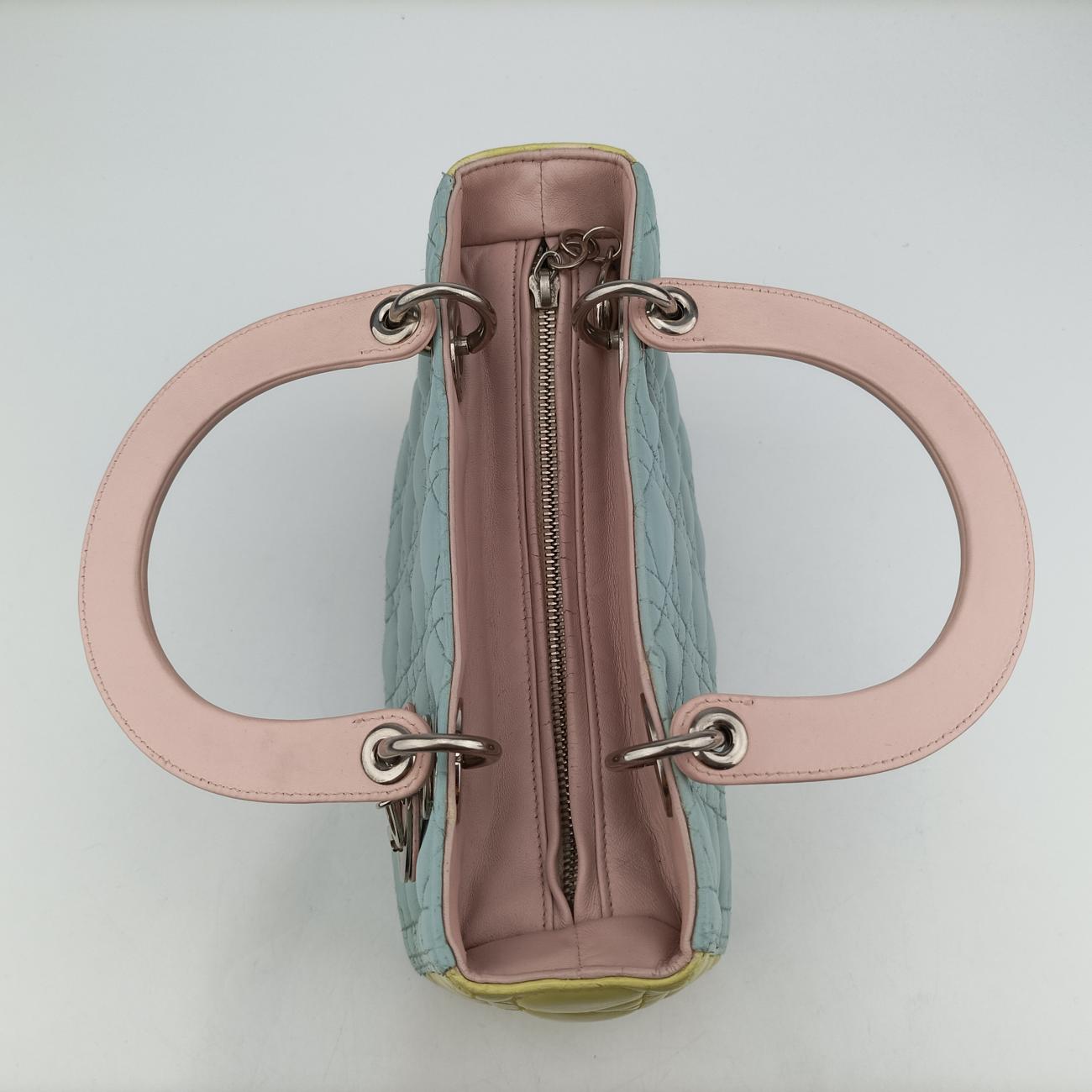 Lady Dior Pink×Blue×Yellow lambskin 05-MA-0113レディディオール ピンク×ブルー×イエロー ラムスキン 05-MA-0113