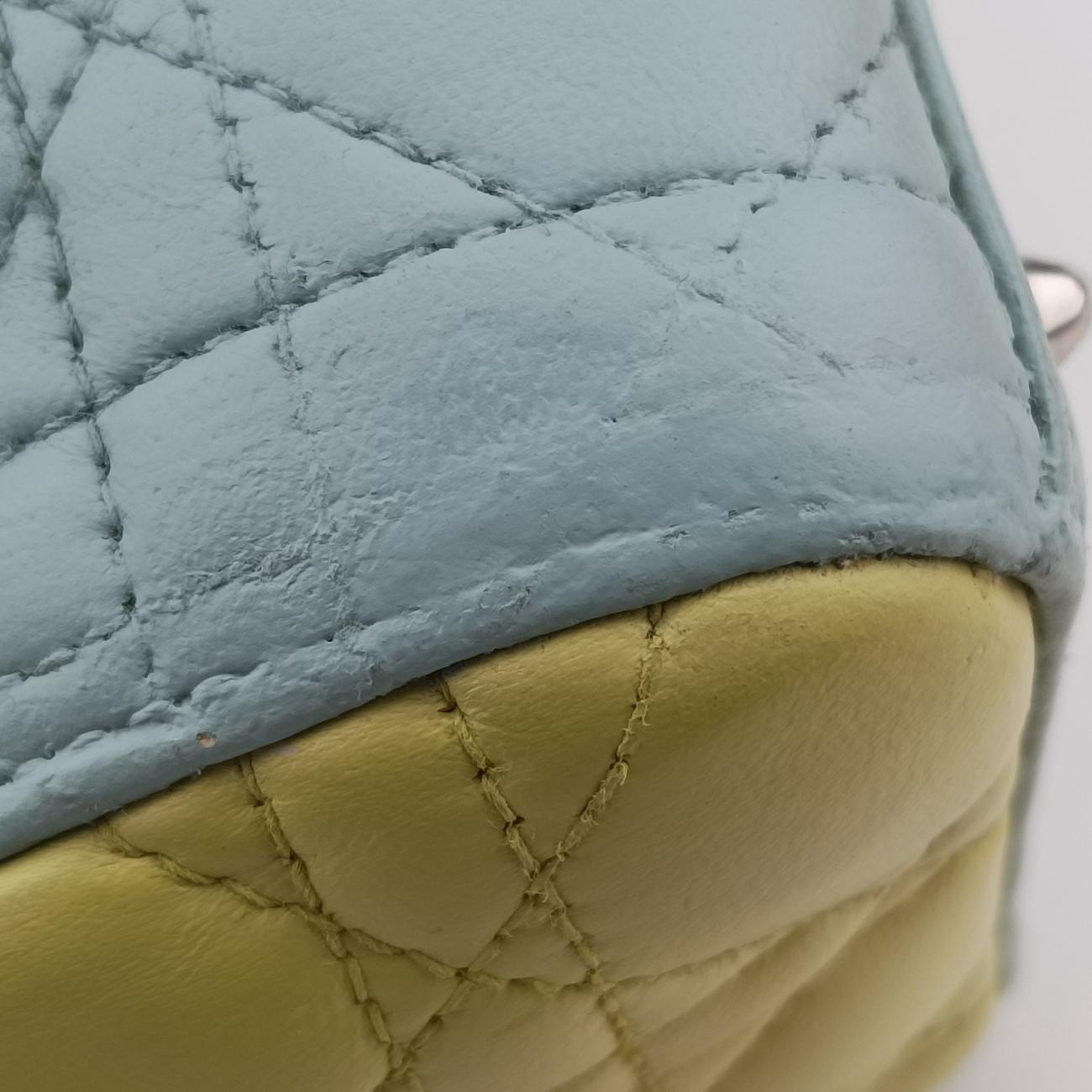 Lady Dior Pink×Blue×Yellow lambskin 05-MA-0113レディディオール ピンク×ブルー×イエロー ラムスキン 05-MA-0113