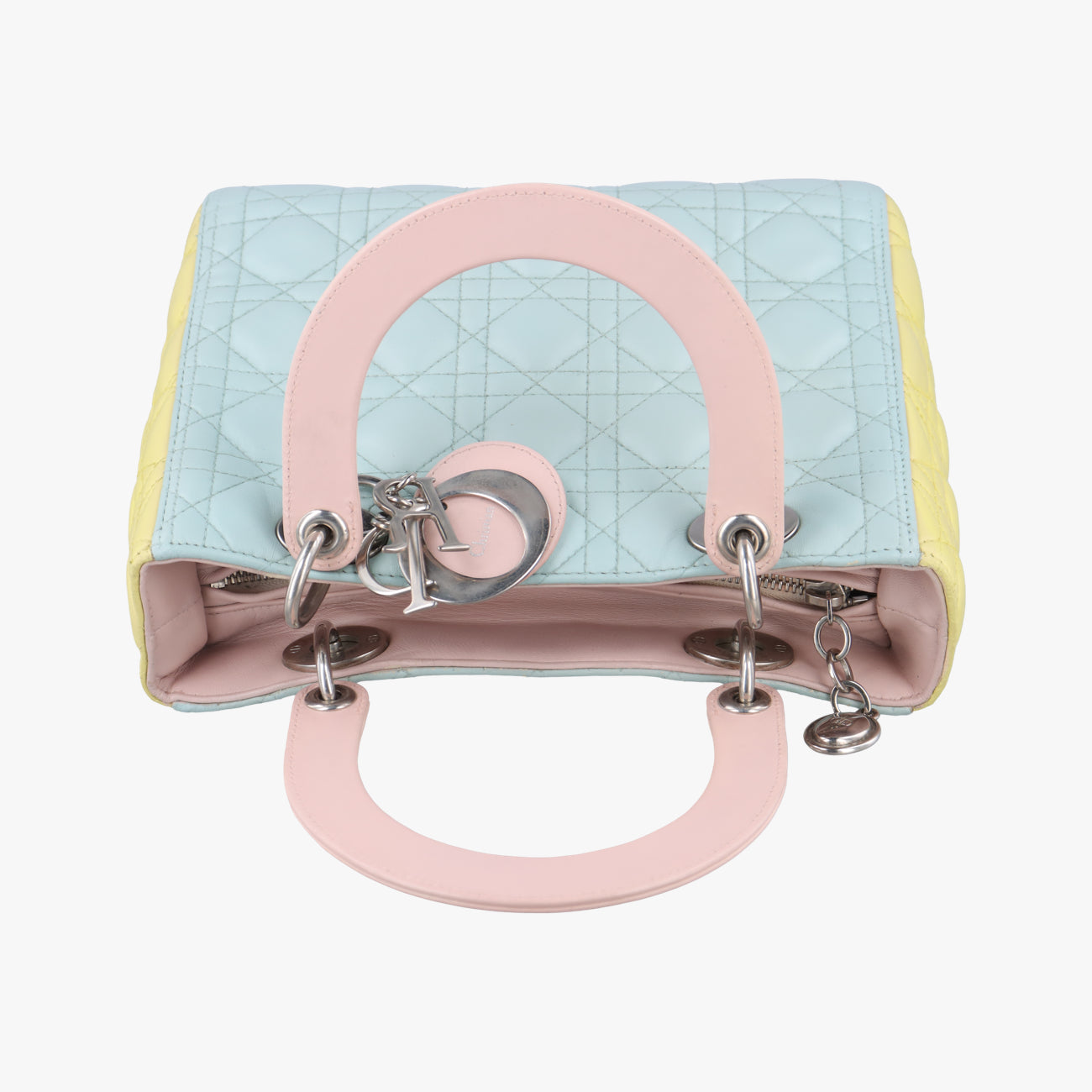 Lady Dior Pink×Blue×Yellow lambskin 05-MA-0113レディディオール ピンク×ブルー×イエロー ラムスキン 05-MA-0113