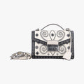 Embroidered Sound Black x White x Gray SAFFIANO Leather 110刺繍 サウンド ブラック×ホワイト×グレー サフィアーノレザー 110