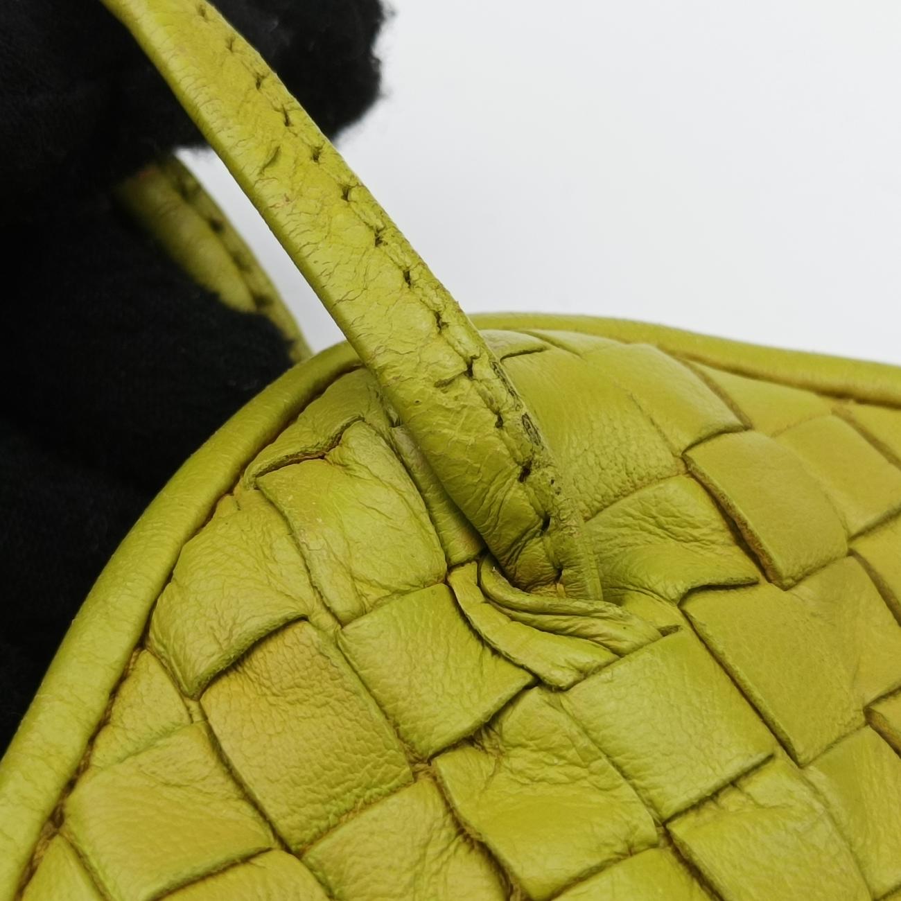 NODINI Intrecciato Yellow lambskin B03159015Tノディーニ イントレチャート イエロー ラムスキン B03159015T