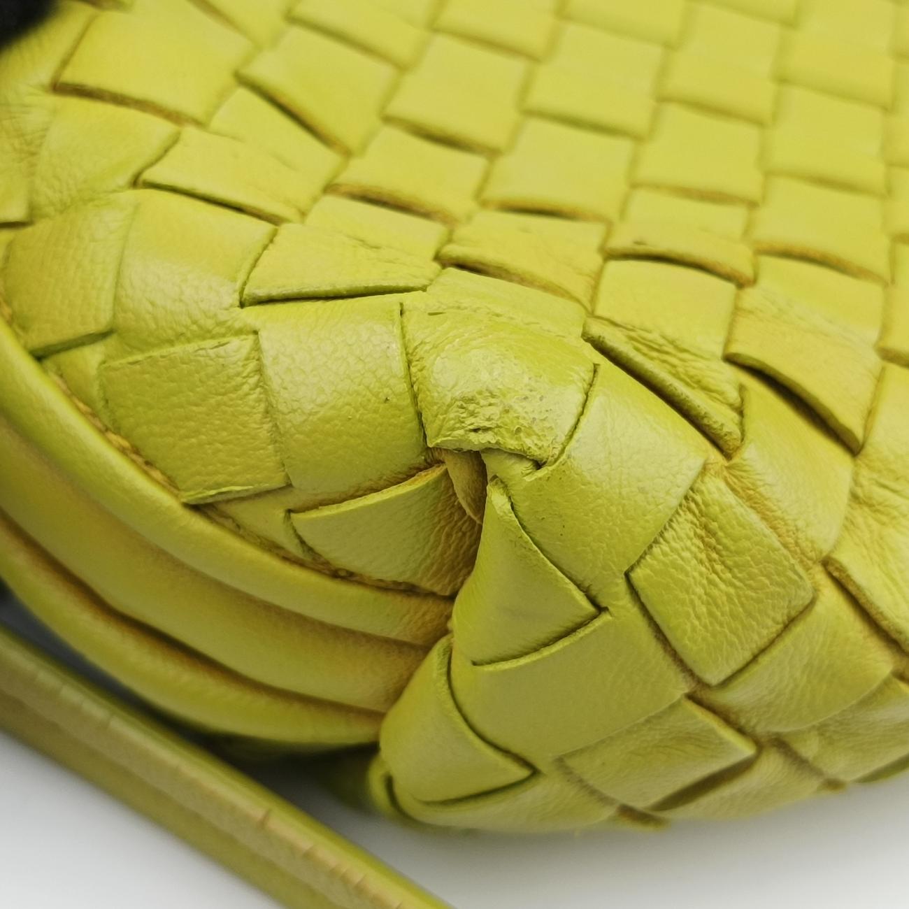 NODINI Intrecciato Yellow lambskin B03159015Tノディーニ イントレチャート イエロー ラムスキン B03159015T
