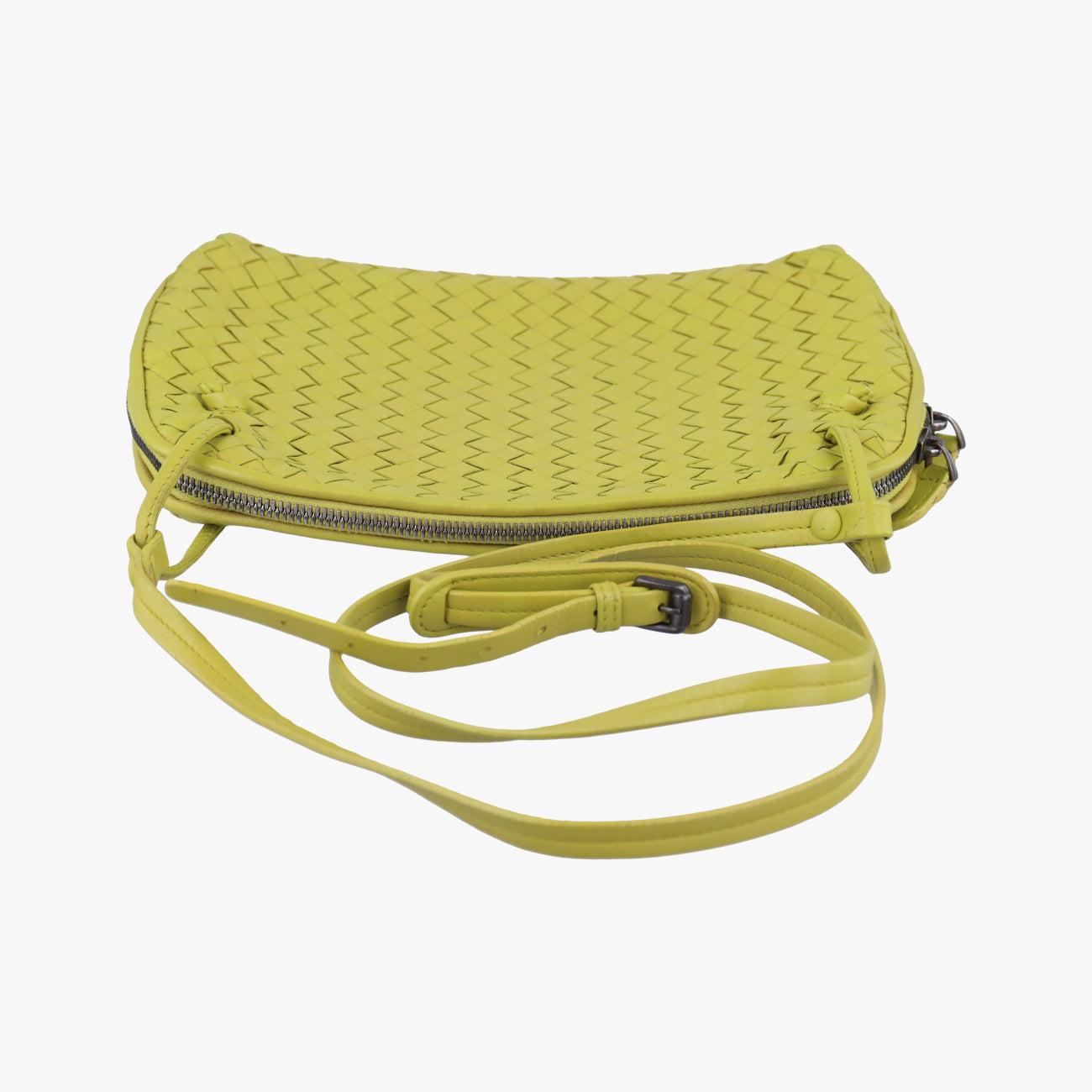 NODINI Intrecciato Yellow lambskin B03159015Tノディーニ イントレチャート イエロー ラムスキン B03159015T