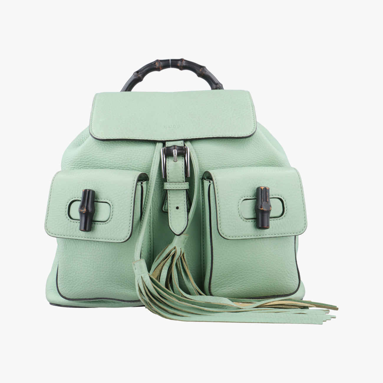 Bamboo fringe tassel Green Leather G017348622バンブー グリーン レザー 370833 G017348622