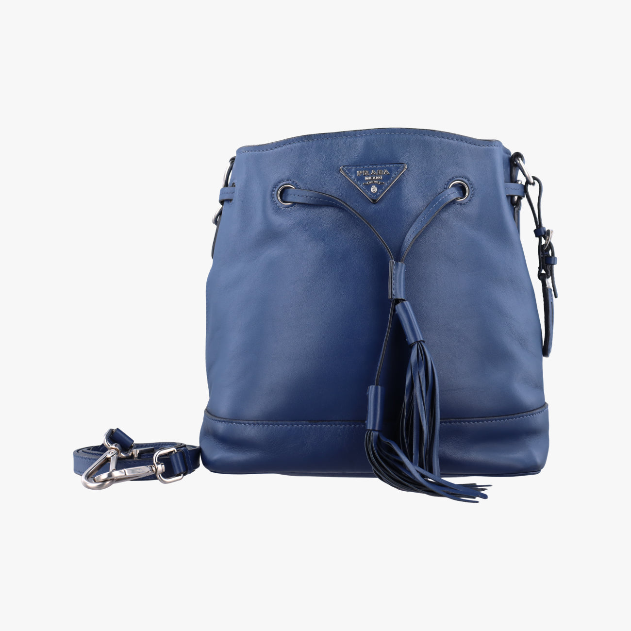 Tassel Drawstring Bucket Blue leather BR5069 7/Gタッセル ドローストリング バケツ ブルー レザー BR5069 7/G