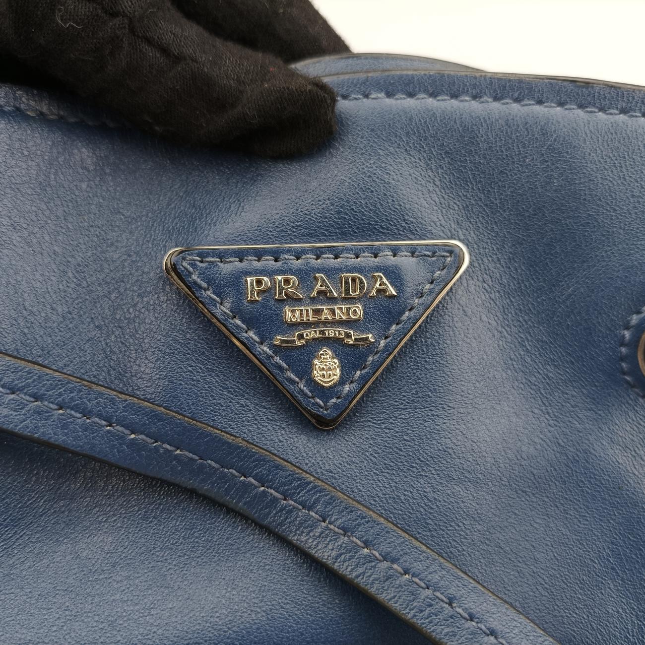 Tassel Drawstring Bucket Blue leather BR5069 7/Gタッセル ドローストリング バケツ ブルー レザー BR5069 7/G