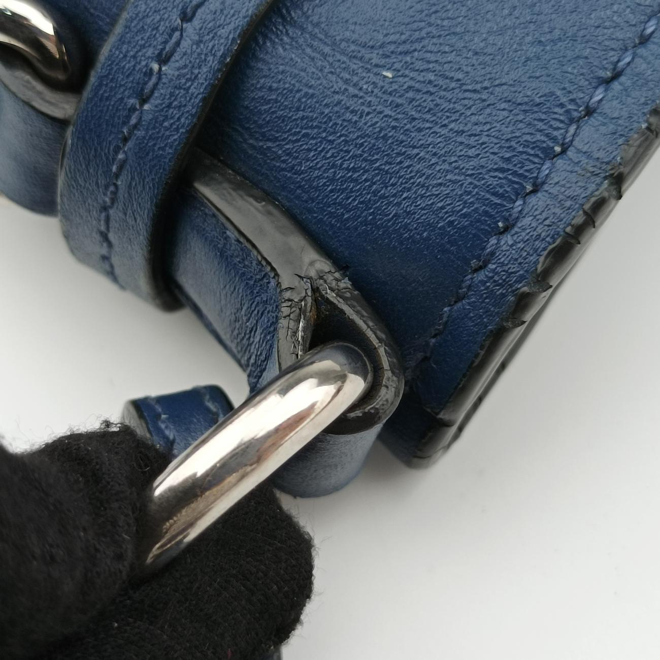 Tassel Drawstring Bucket Blue leather BR5069 7/Gタッセル ドローストリング バケツ ブルー レザー BR5069 7/G