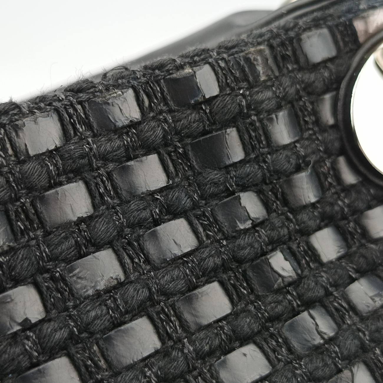 Lady Dior Black tweed×Leather 09-MA-0175レディディオール ブラック ツイード×レザー 09-MA-0175