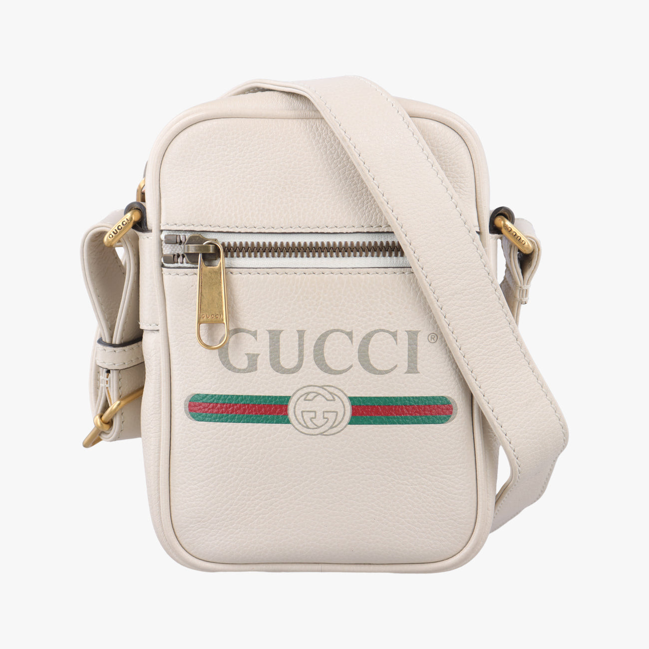 Print Messenger White Leather A028973505プリントメッセンジャー ホワイト レザー 574803 A028973505