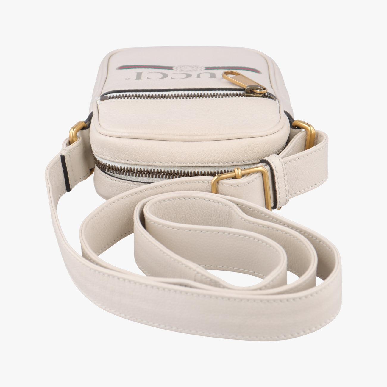 Print Messenger White Leather A028973505プリントメッセンジャー ホワイト レザー 574803 A028973505