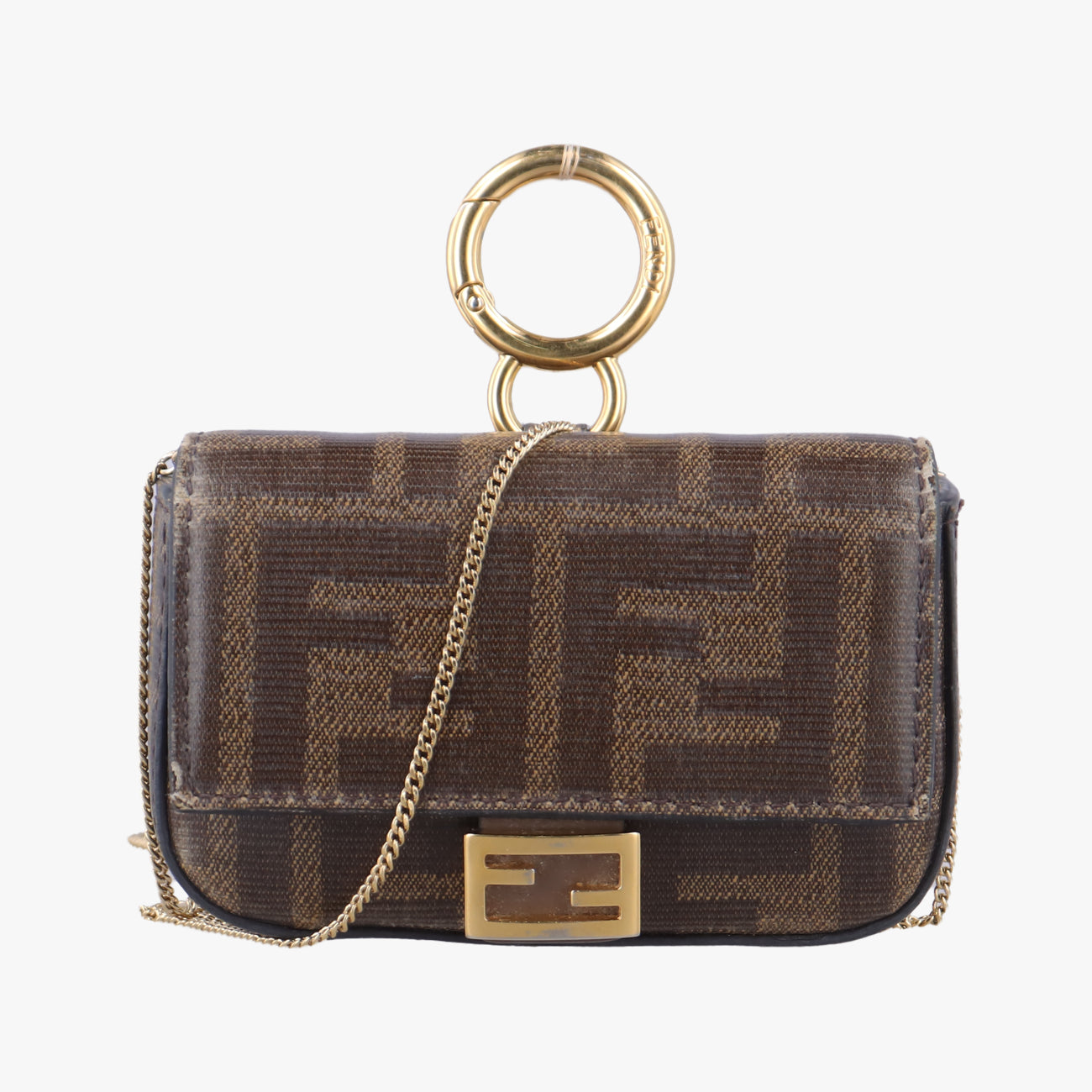 Nano Baguette Charm Brown PVC coated canvas 7AR844 7AR844-A9YH-208-0189ナノ バゲット チャーム ブラウン PVCコーティングキャンバス 7AR844 7AR844-A9YH-208-0189