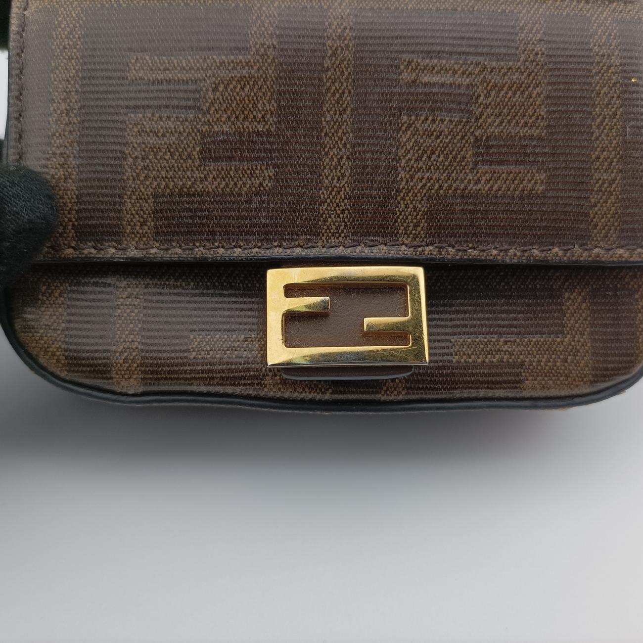 Nano Baguette Charm Brown PVC coated canvas 7AR844 7AR844-A9YH-208-0189ナノ バゲット チャーム ブラウン PVCコーティングキャンバス 7AR844 7AR844-A9YH-208-0189