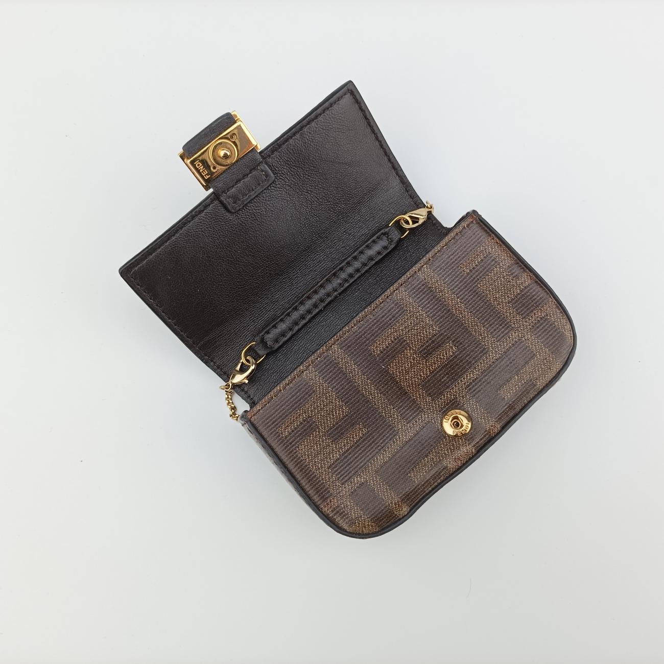 Nano Baguette Charm Brown PVC coated canvas 7AR844 7AR844-A9YH-208-0189ナノ バゲット チャーム ブラウン PVCコーティングキャンバス 7AR844 7AR844-A9YH-208-0189