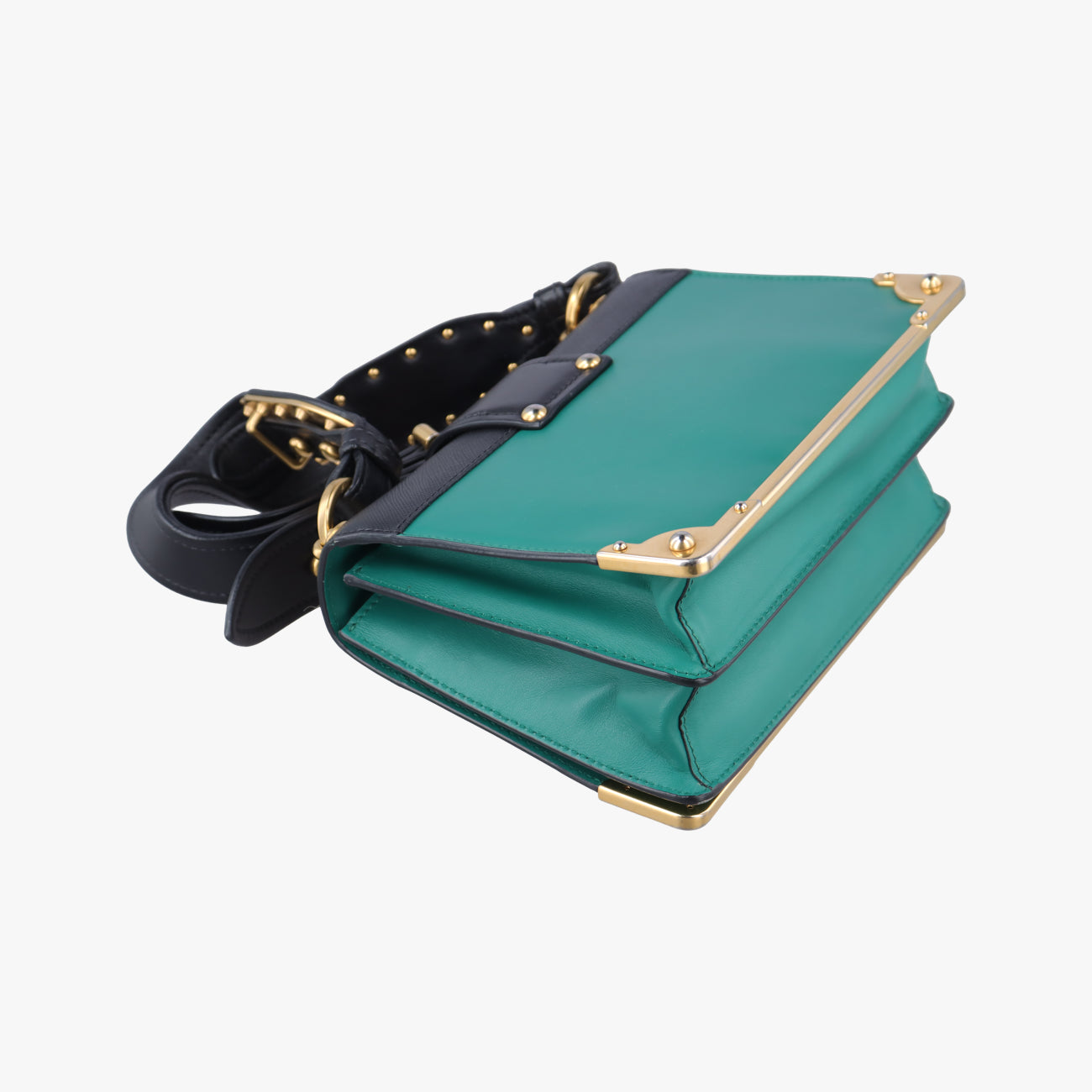 Cahier Green×black Leather 1BD045 25カイエ グリーン×ブラック レザー 1BD045 25