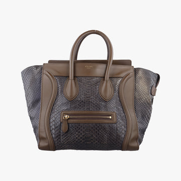 Luggage Mini Shopper Brown×Multicolour Leather×Snakeskin W-GA-0173ラゲージミニショッパー ブラウン×マルチカラー レザー×ヘビ革 W-GA-0173