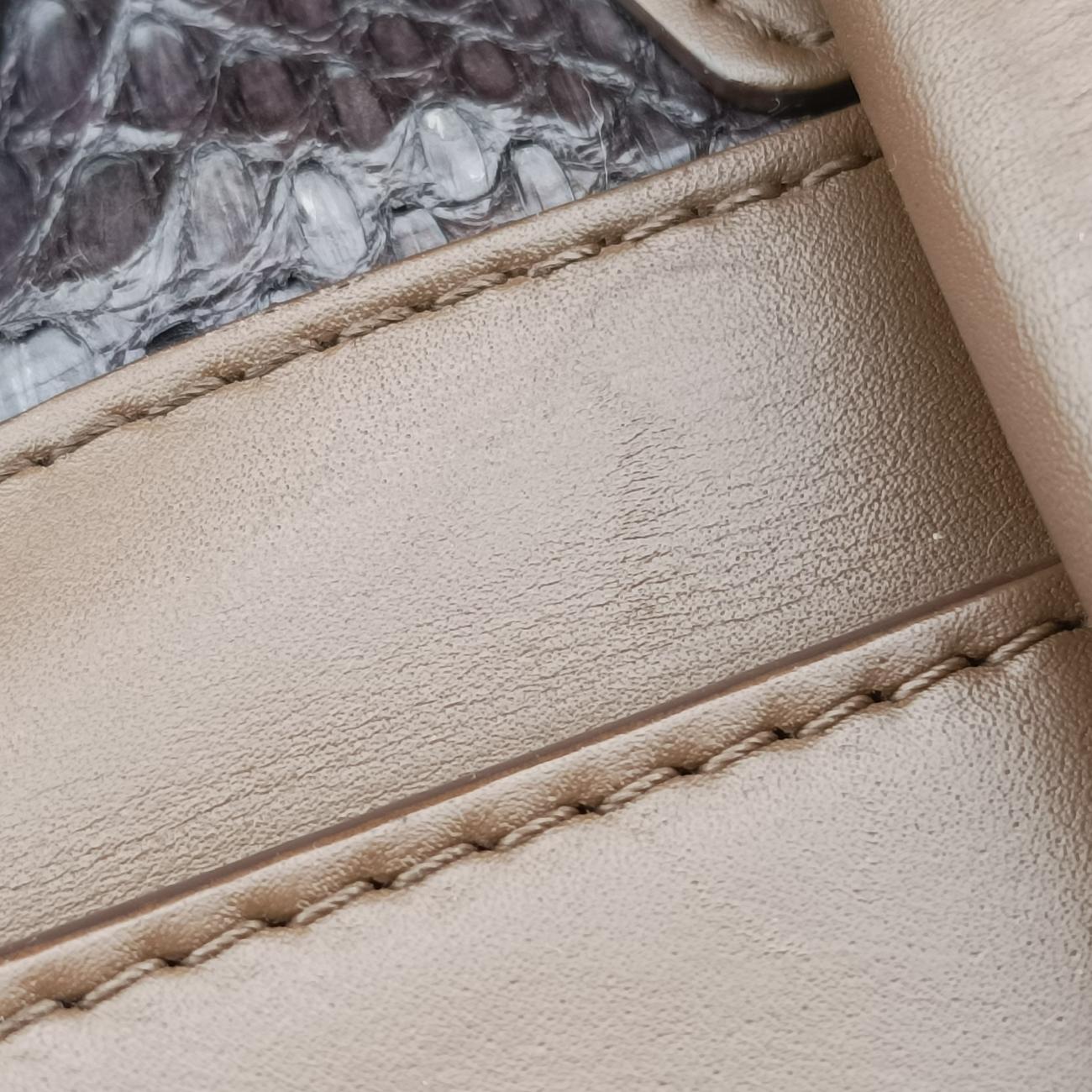 Luggage Mini Shopper Brown×Multicolour Leather×Snakeskin W-GA-0173ラゲージミニショッパー ブラウン×マルチカラー レザー×ヘビ革 W-GA-0173