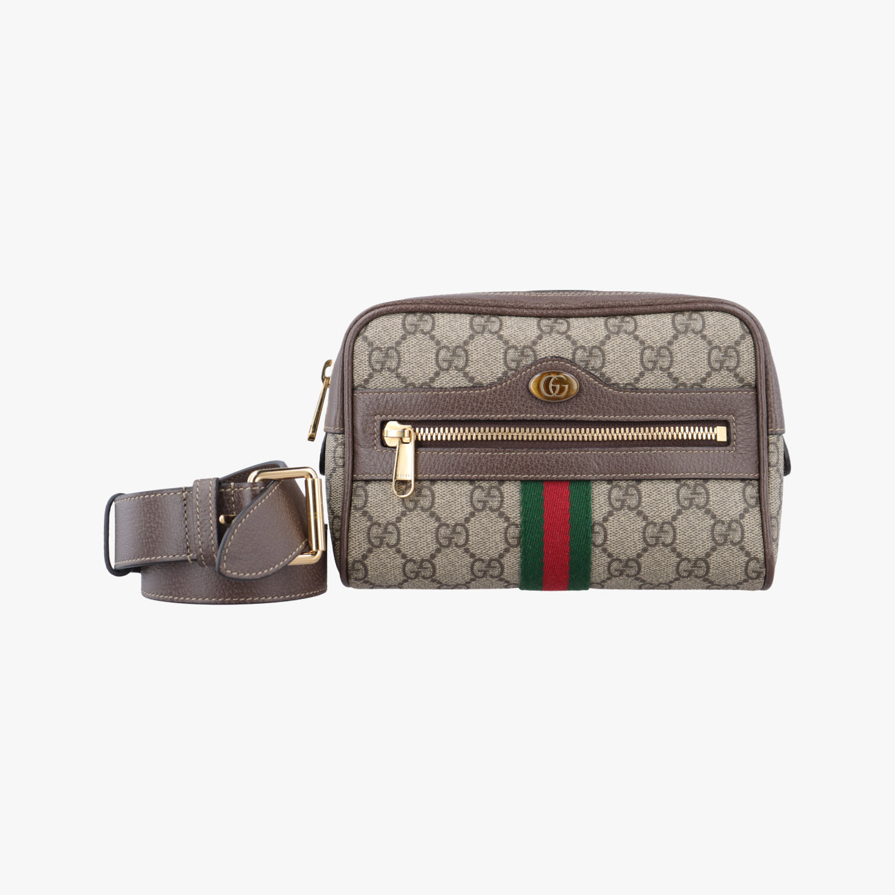 Ophidia brown×red×green PVC coated canvas x leather 517076 F026464730オフィディア ブラウン×レッド×グリーン PVCコーティングキャンバス×レザー 517076 F026464730