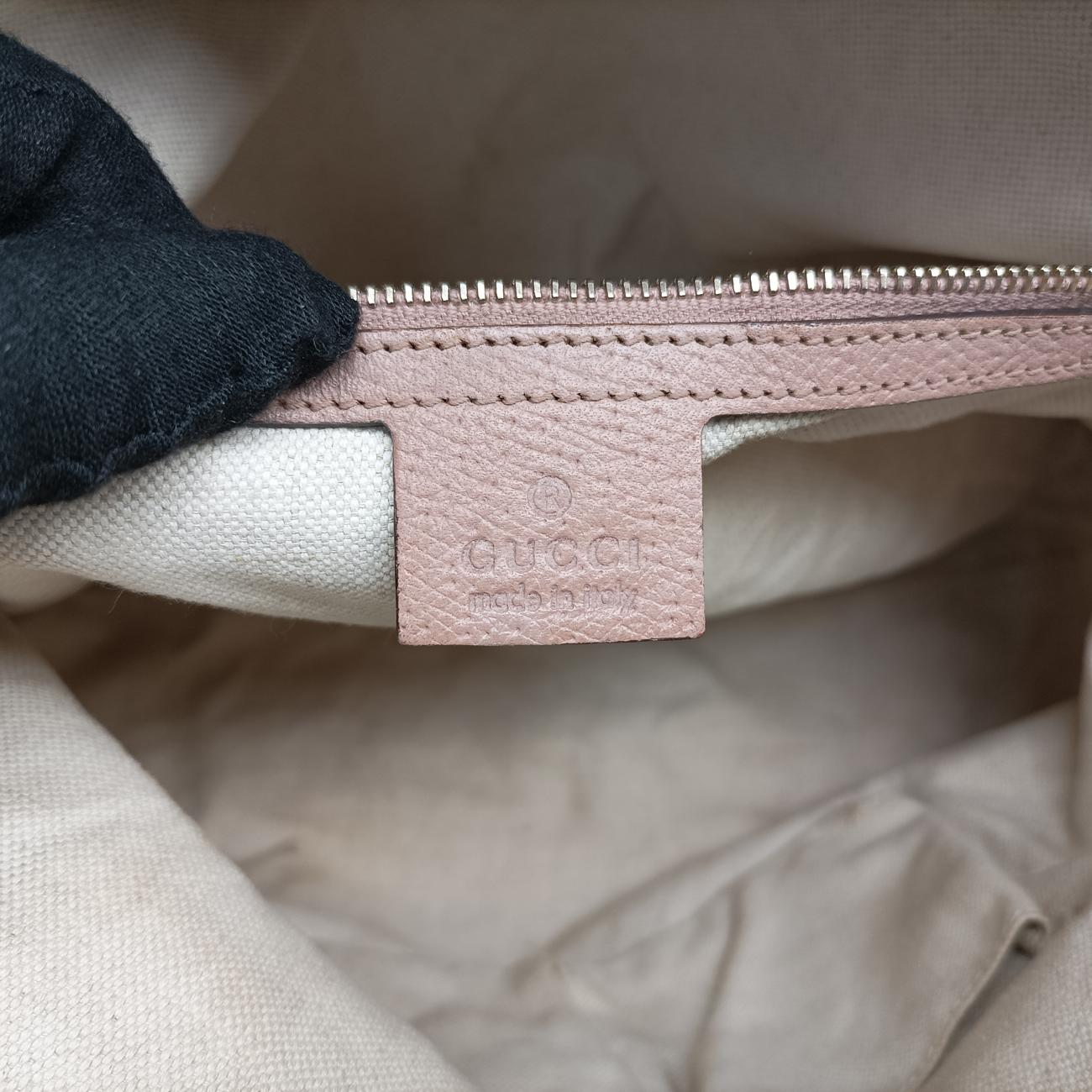 Guccissima Bree Beige×pink canvas x leather 323673 G015737322グッチシマ ブリー ベージュ×ピンク キャンバス×レザー 323673 G015737322