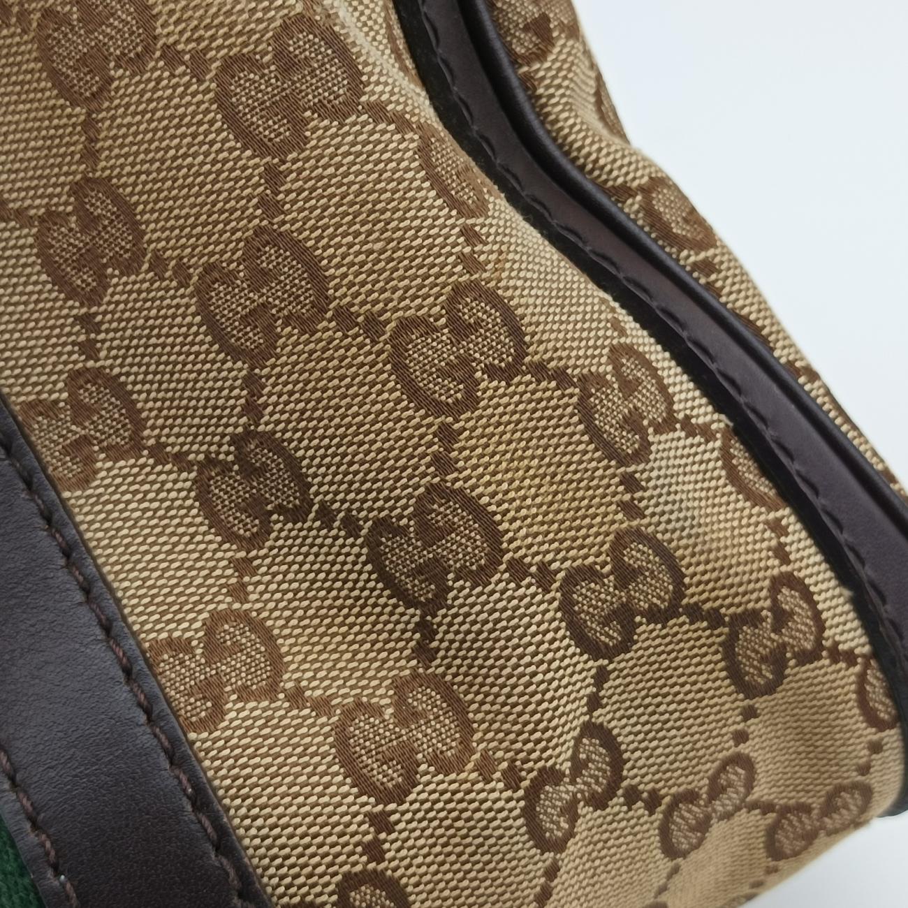 Sherry Line Brown x Beige x Red x Green canvas x leather 247205 G7552633シェリーライン ブラウン×ベージュ×レッド×グリーン キャンバス×レザー 247205 G7552633