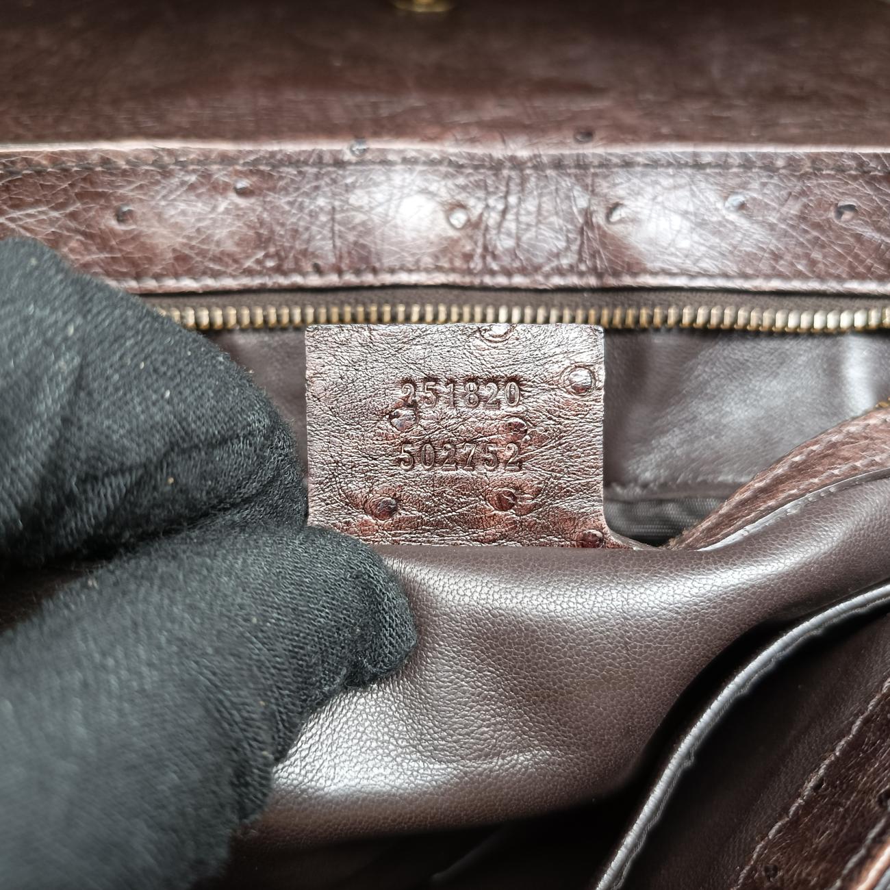 1973 Double G Brown Ostrich Leather 251820 I99565191973 ダブルG ブラウン オーストリッチ 251820 I9956519