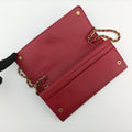 Metal Wallet on Chain Cornflower Clutch Red Saffiano Leather 1MT290 224メタル ウォレット オン チェーン コーンフラワー クラッチ レッド サフィアーノレザー 1MT290 224
