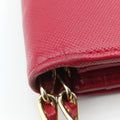 Metal Wallet on Chain Cornflower Clutch Red Saffiano Leather 1MT290 224メタル ウォレット オン チェーン コーンフラワー クラッチ レッド サフィアーノレザー 1MT290 224