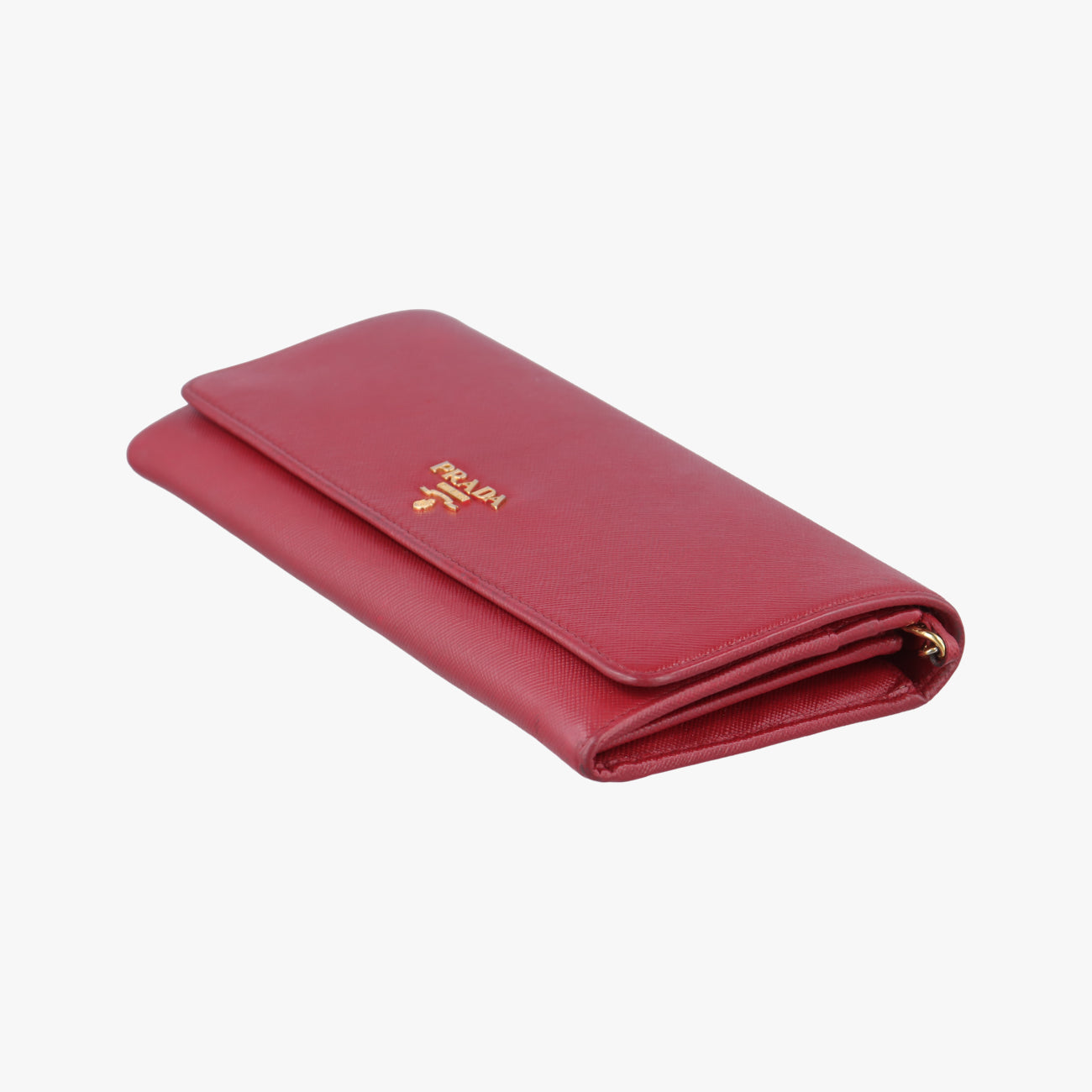 Metal Wallet on Chain Cornflower Clutch Red Saffiano Leather 1MT290 224メタル ウォレット オン チェーン コーンフラワー クラッチ レッド サフィアーノレザー 1MT290 224
