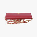 Metal Wallet on Chain Cornflower Clutch Red Saffiano Leather 1MT290 224メタル ウォレット オン チェーン コーンフラワー クラッチ レッド サフィアーノレザー 1MT290 224