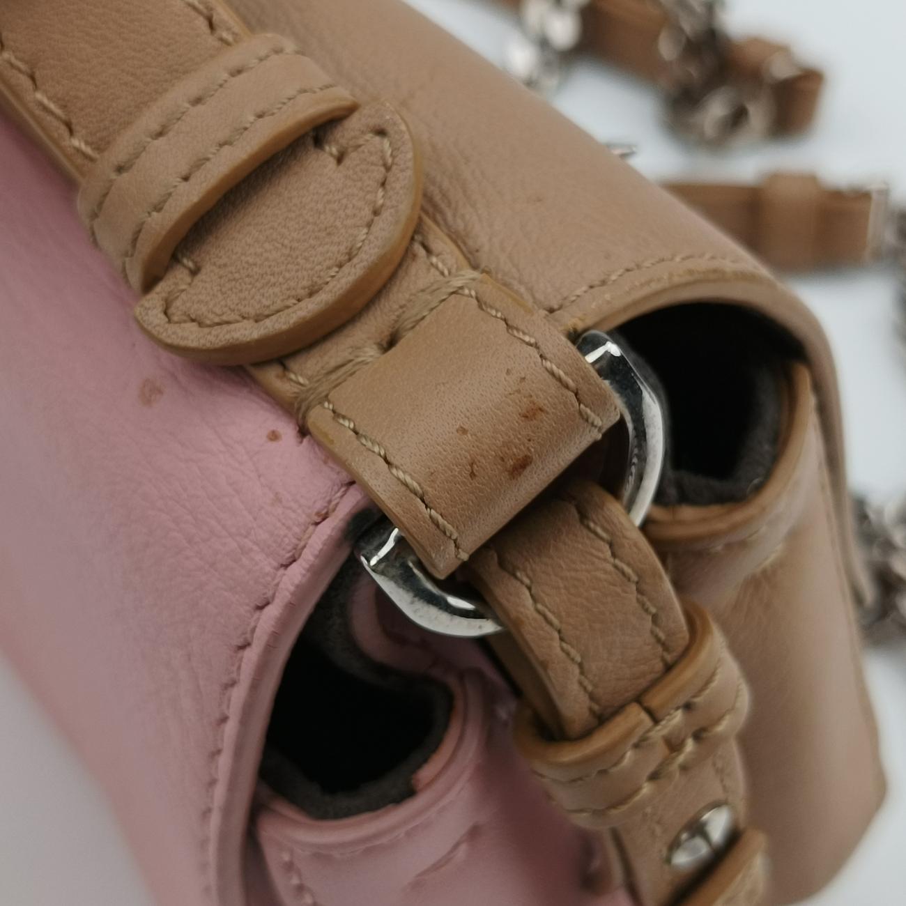 Micro Monster Double Baguette Beige Leather 8M0371 8M0371-SL-2-178-10429マイクロモンスター ダブルバゲット ベージュ レザー 8M0371 8M0371-SL-2-178-10429
