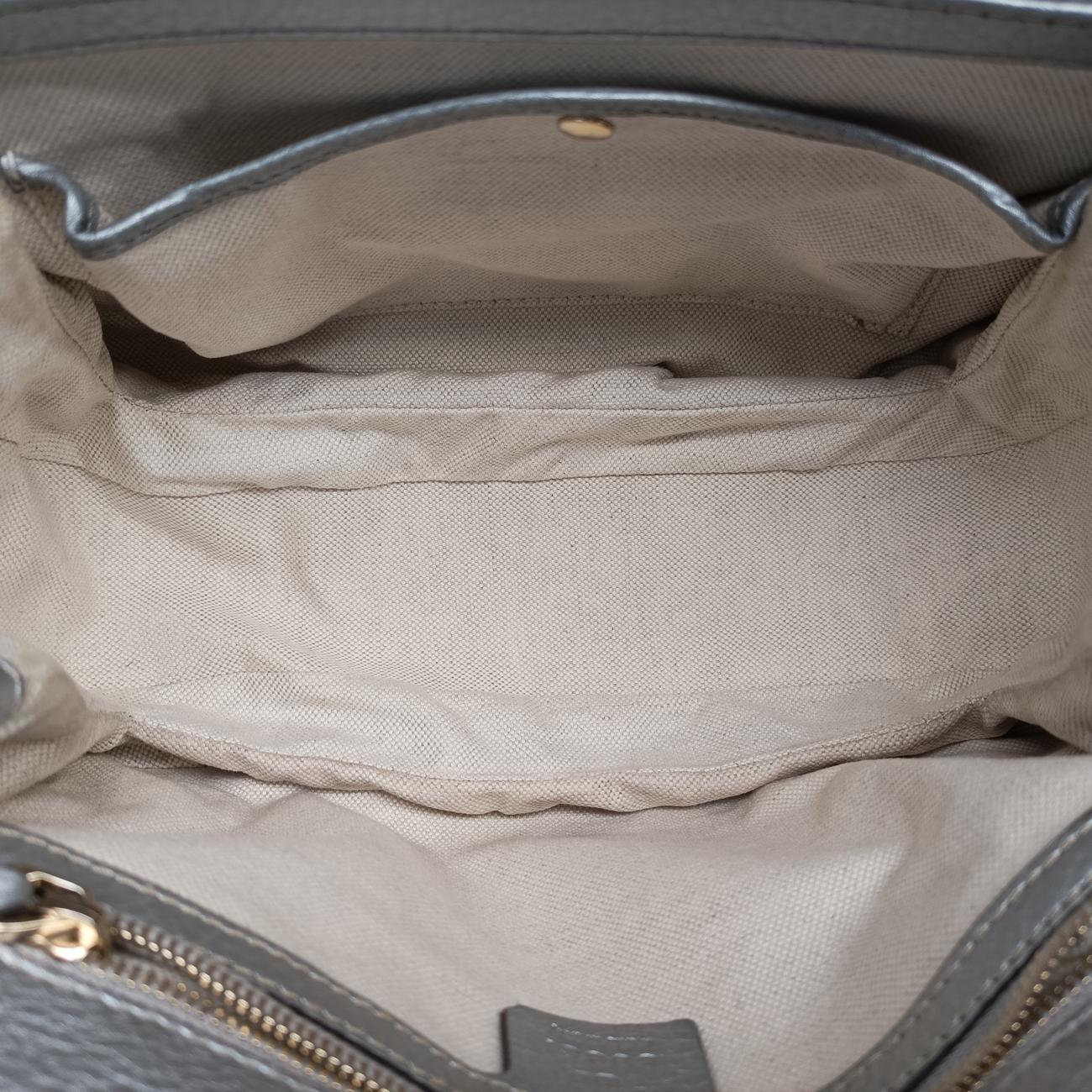 New Bamboo Beige×Silver canvas x leather 254884 G8022996ニューバンブー ベージュ×シルバー キャンバス×レザー 254884 G8022996