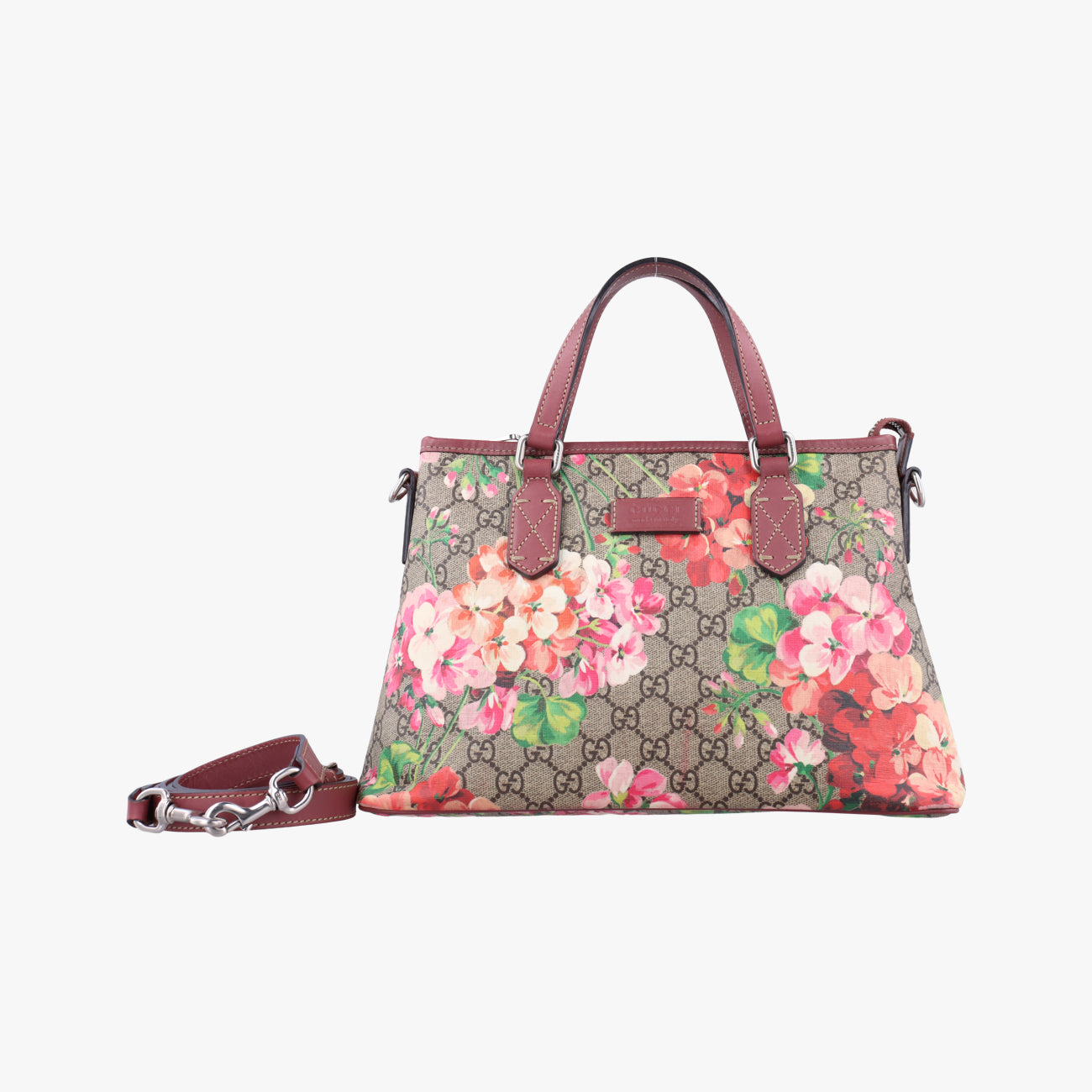GG Blooms beige×Multicolour PVC coated canvas x leather 429019 E020111527GGブルームス ベージュ×マルチカラー PVCコーティングキャンバス×レザー 429019 E020111527