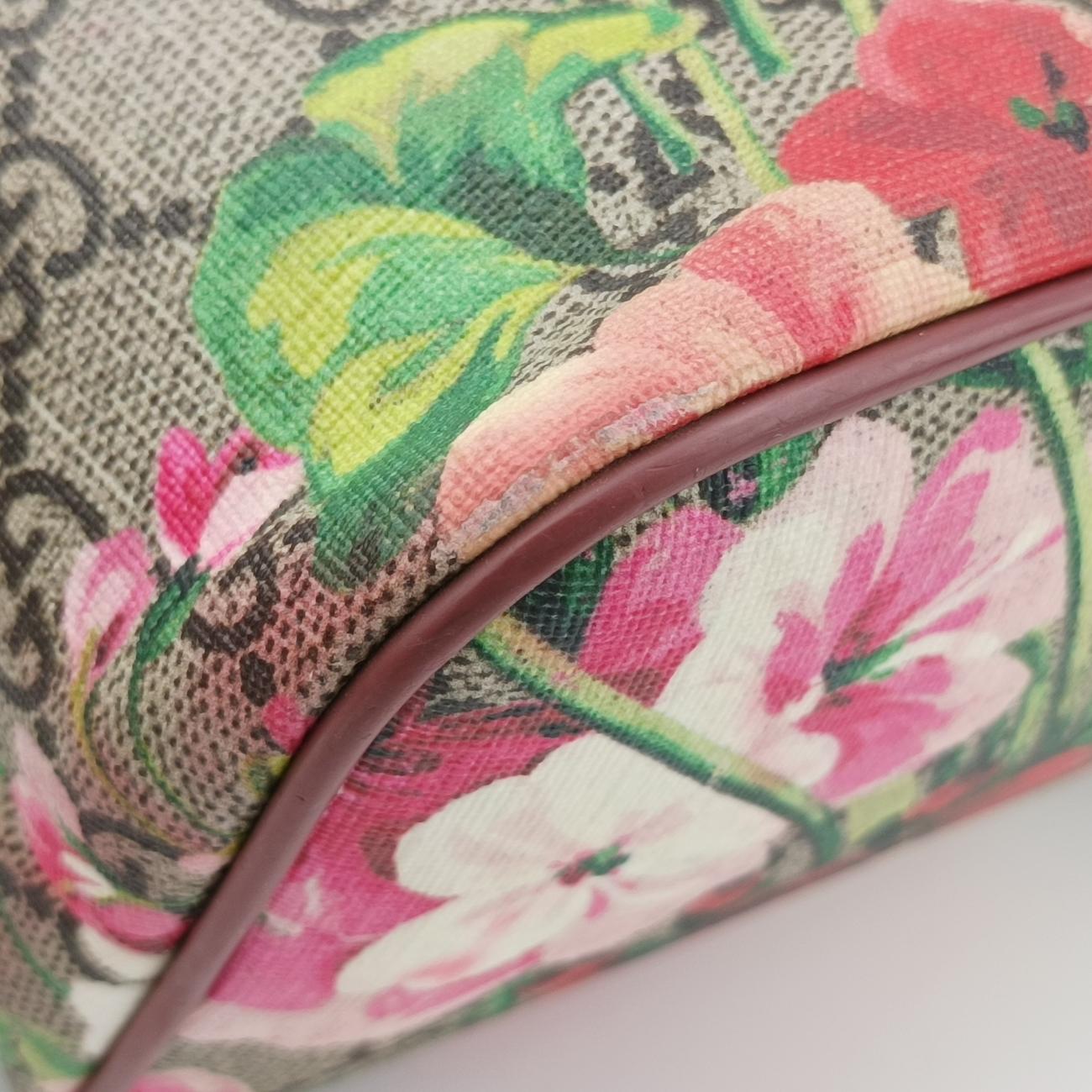 GG Blooms beige×Multicolour PVC coated canvas x leather 429019 E020111527GGブルームス ベージュ×マルチカラー PVCコーティングキャンバス×レザー 429019 E020111527