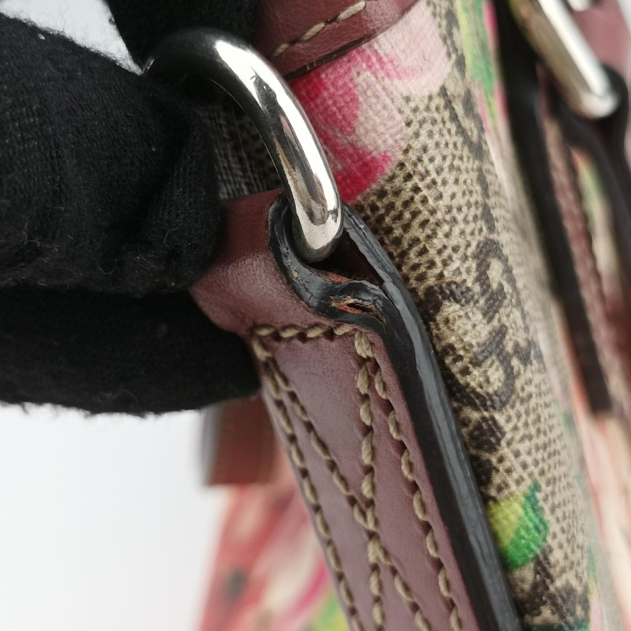 GG Blooms beige×Multicolour PVC coated canvas x leather 429019 E020111527GGブルームス ベージュ×マルチカラー PVCコーティングキャンバス×レザー 429019 E020111527