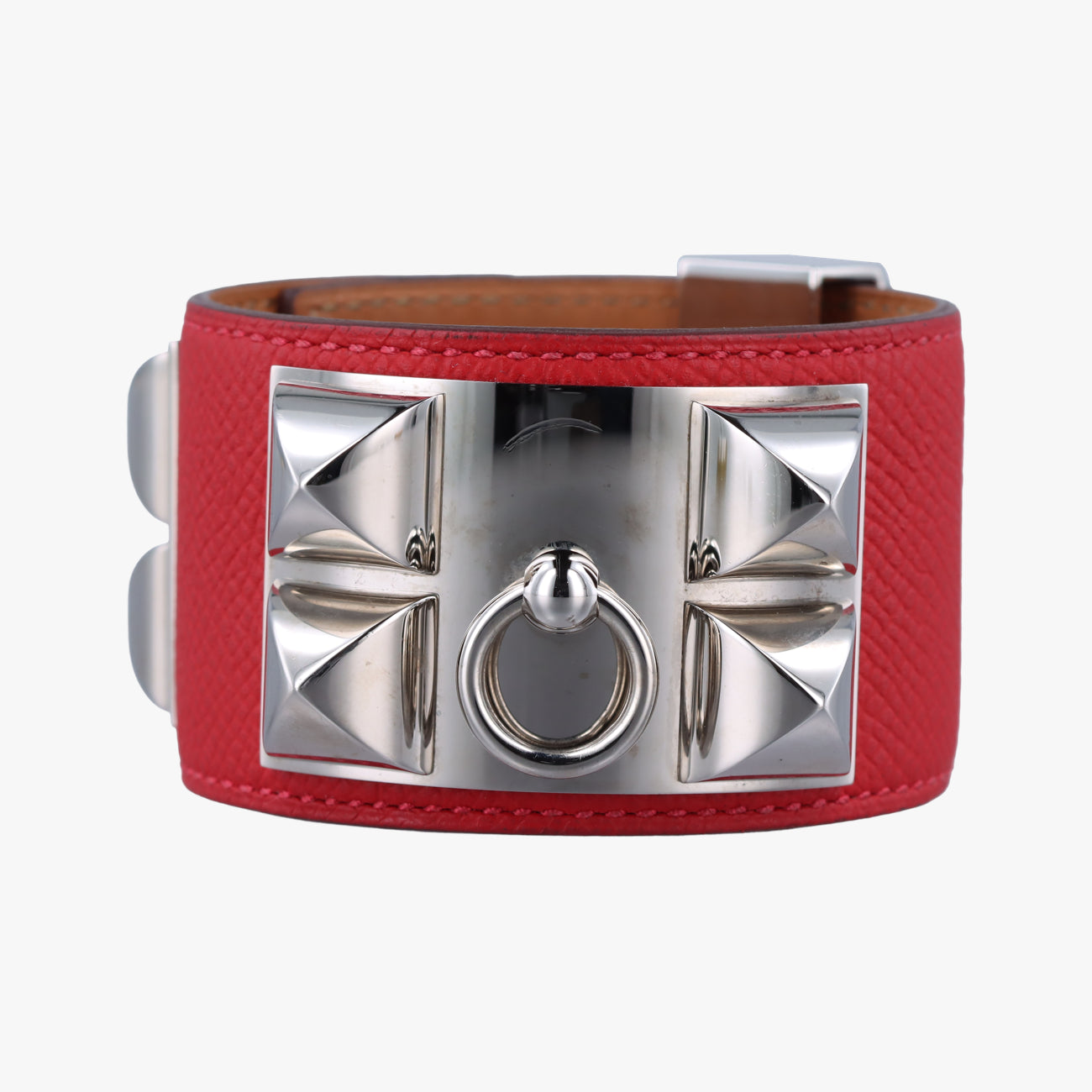 Collier de chien Red×silver Leather×GP S □RSIコリエ ド シアン レッド×シルバー レザー×GP S □RSI