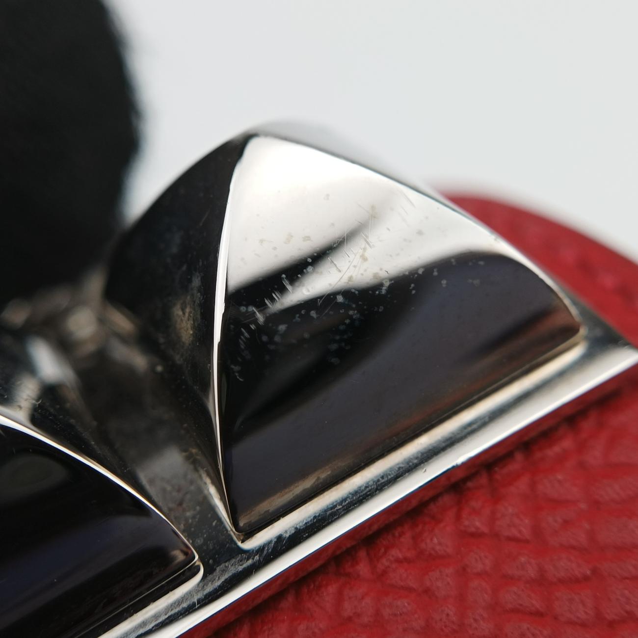 Collier de chien Red×silver Leather×GP S □RSIコリエ ド シアン レッド×シルバー レザー×GP S □RSI