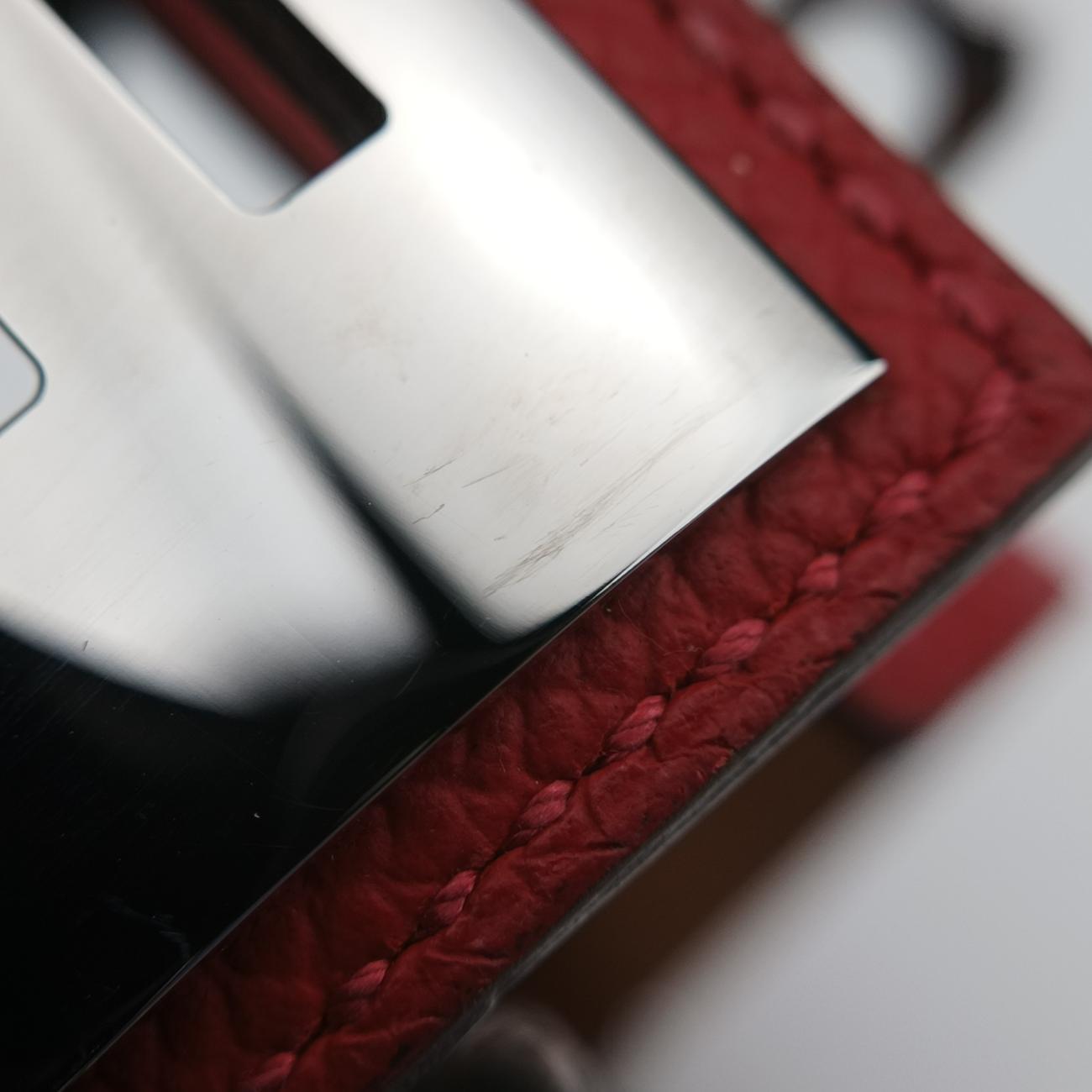 Collier de chien Red×silver Leather×GP S □RSIコリエ ド シアン レッド×シルバー レザー×GP S □RSI