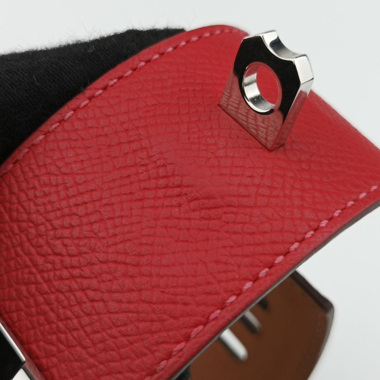 Collier de chien Red×silver Leather×GP S □RSIコリエ ド シアン レッド×シルバー レザー×GP S □RSI