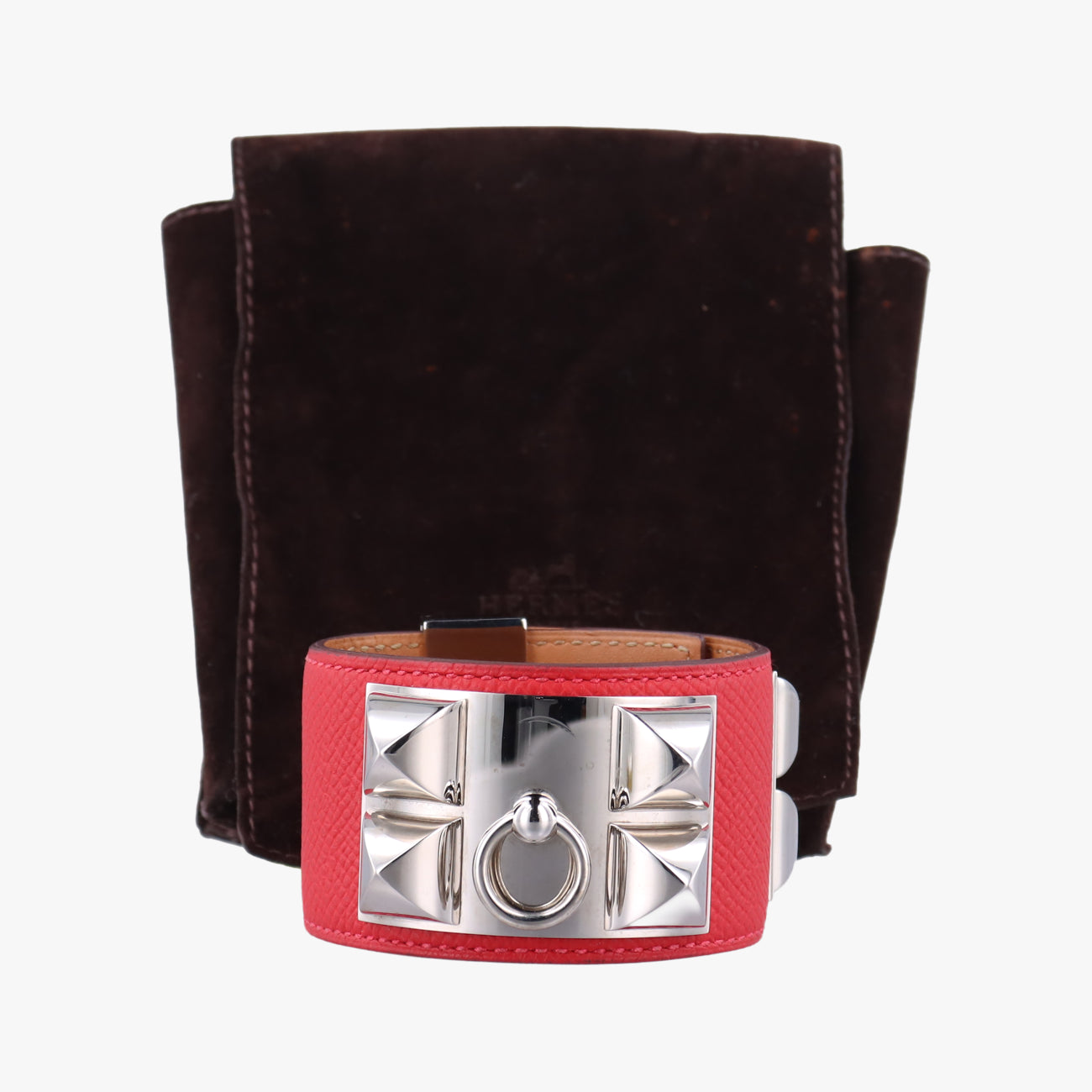 Collier de chien Red×silver Leather×GP S □RSIコリエ ド シアン レッド×シルバー レザー×GP S □RSI