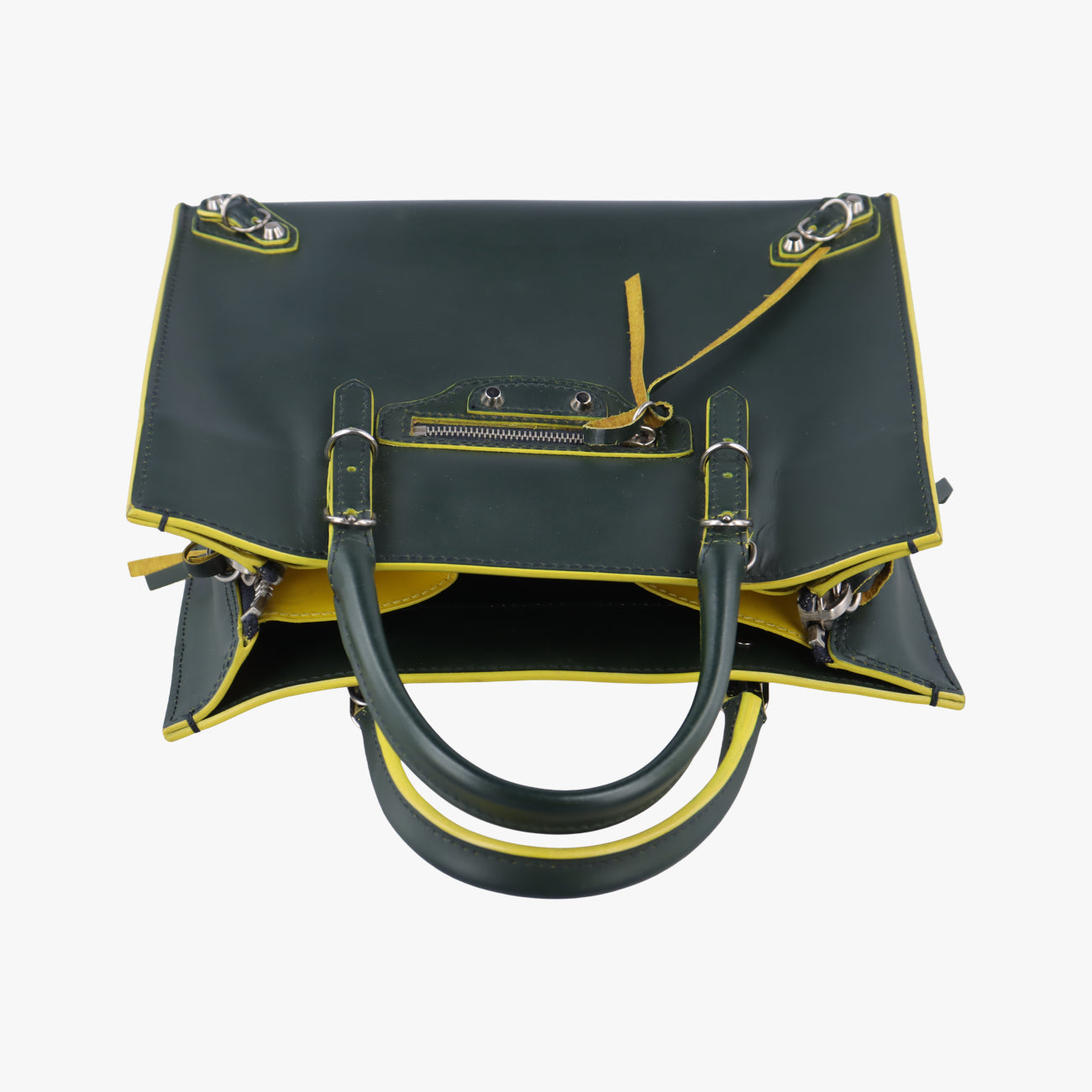 Paper A6 Tote Green×Yellow Leather 357333.4075.F.002123ペーパー A6 トート グリーン×イエロー レザー 357333.4075.F.002123