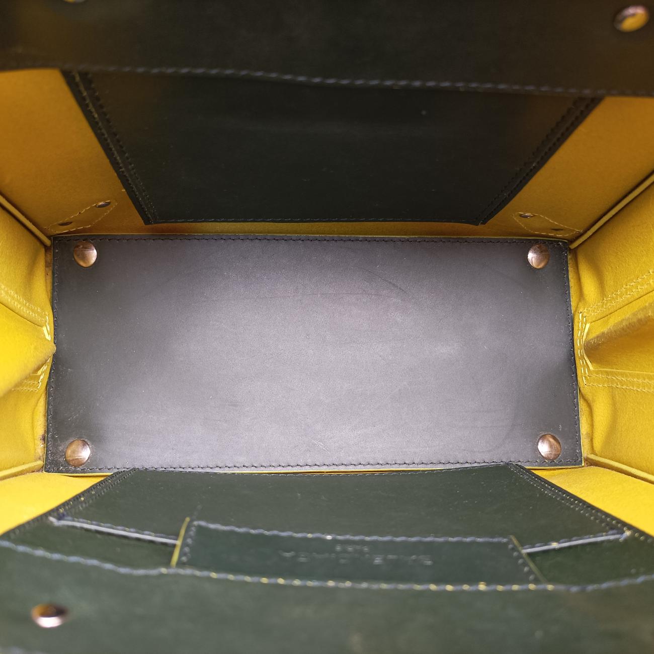 Paper A6 Tote Green×Yellow Leather 357333.4075.F.002123ペーパー A6 トート グリーン×イエロー レザー 357333.4075.F.002123