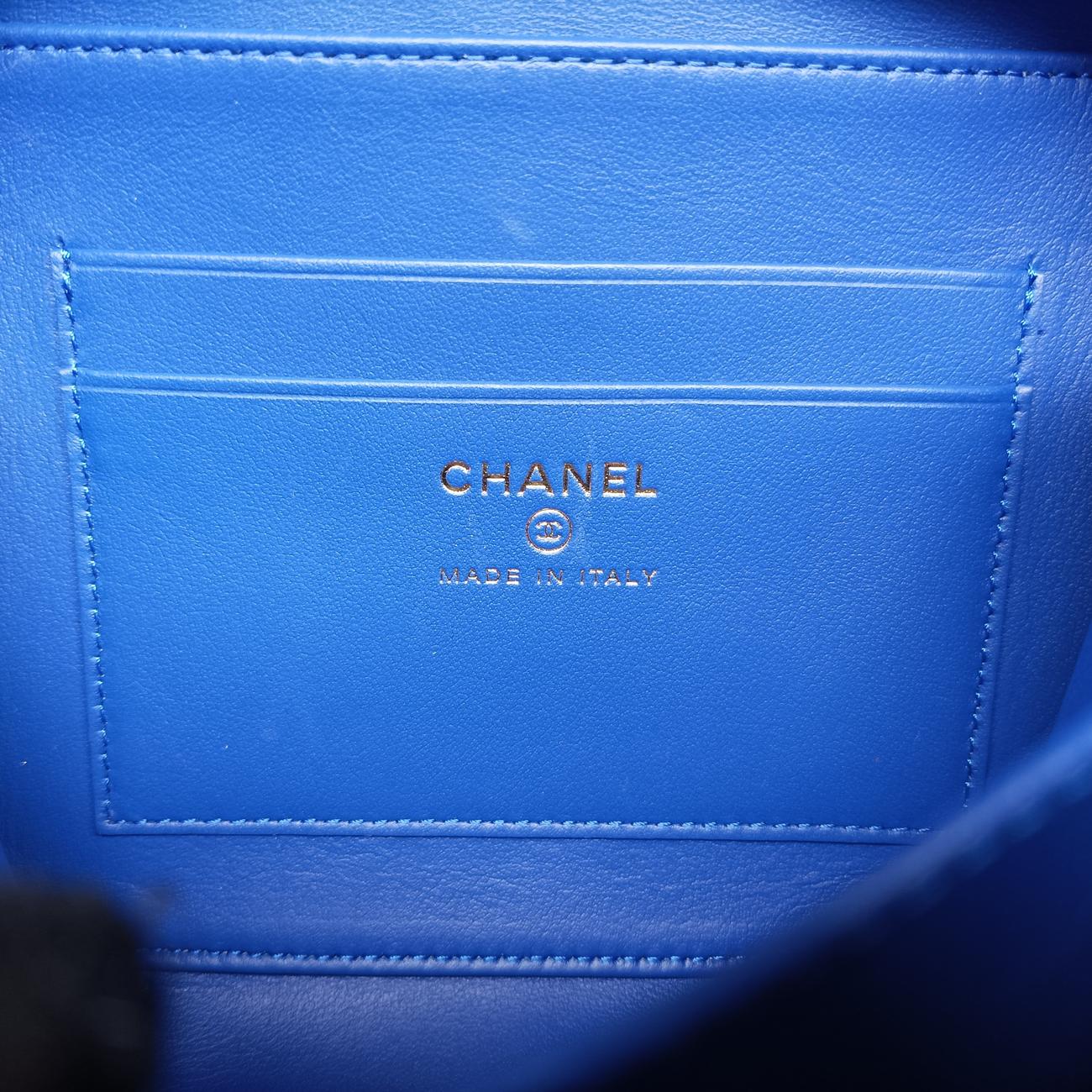 Filigree Vanity Case Top HandleRed x Blue x WhiteCaviar SkinA8445226964014フィリグリー バニティ ケース トップ ハンドルレッド×ブルー×ホワイトキャビアスキンA8445226964014